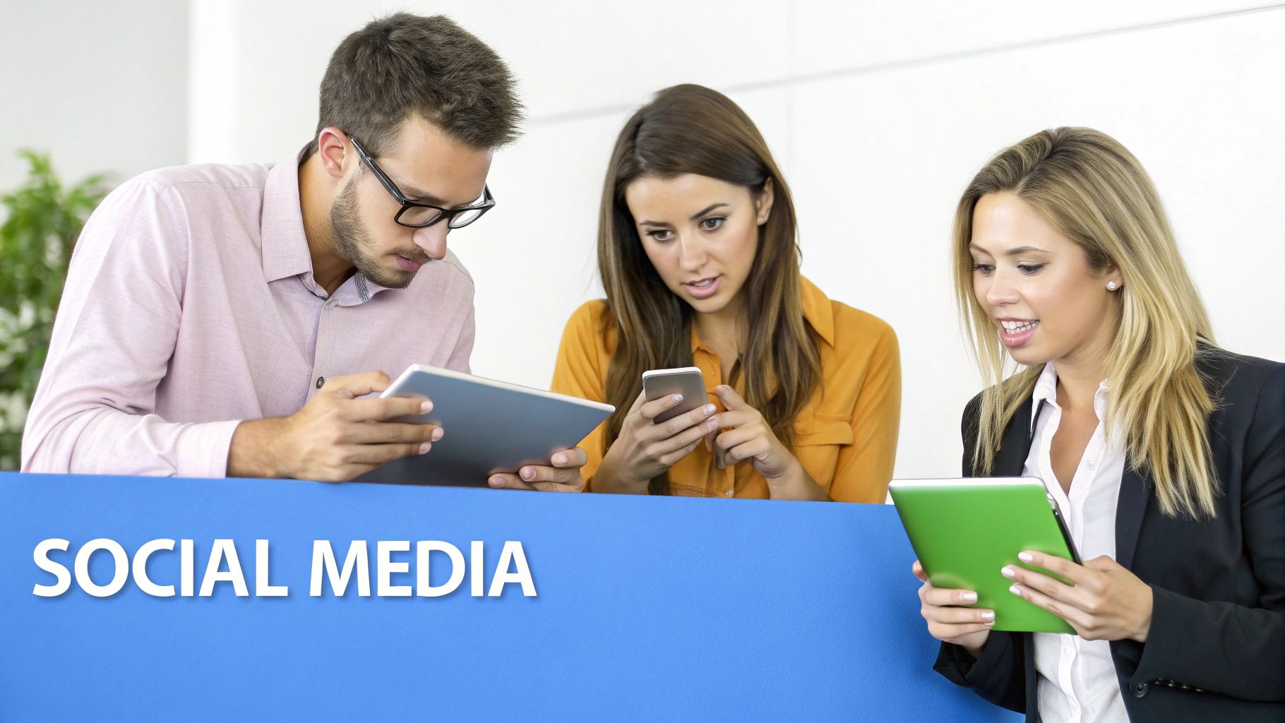 A manager reviewing a freelance marketer's portfolio on a laptop.