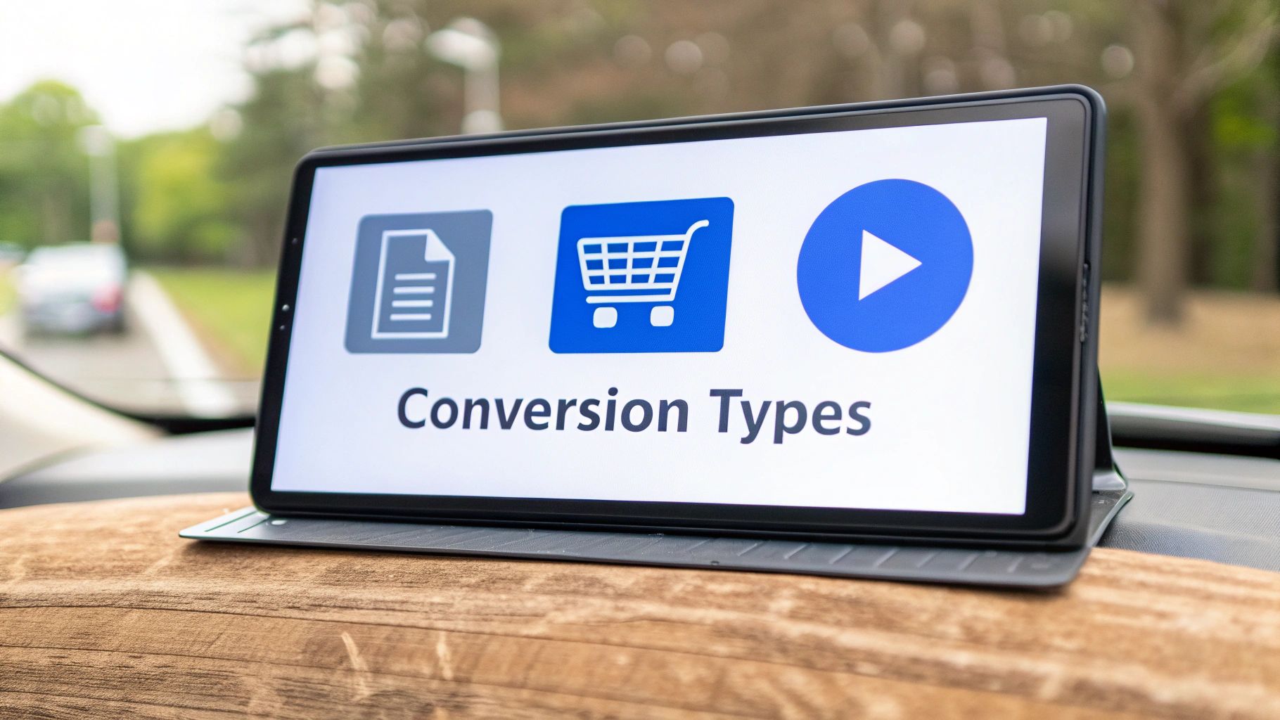 A magnifying glass hovering over two distinct icons, one representing a large goal (macro) and one a smaller step (micro).