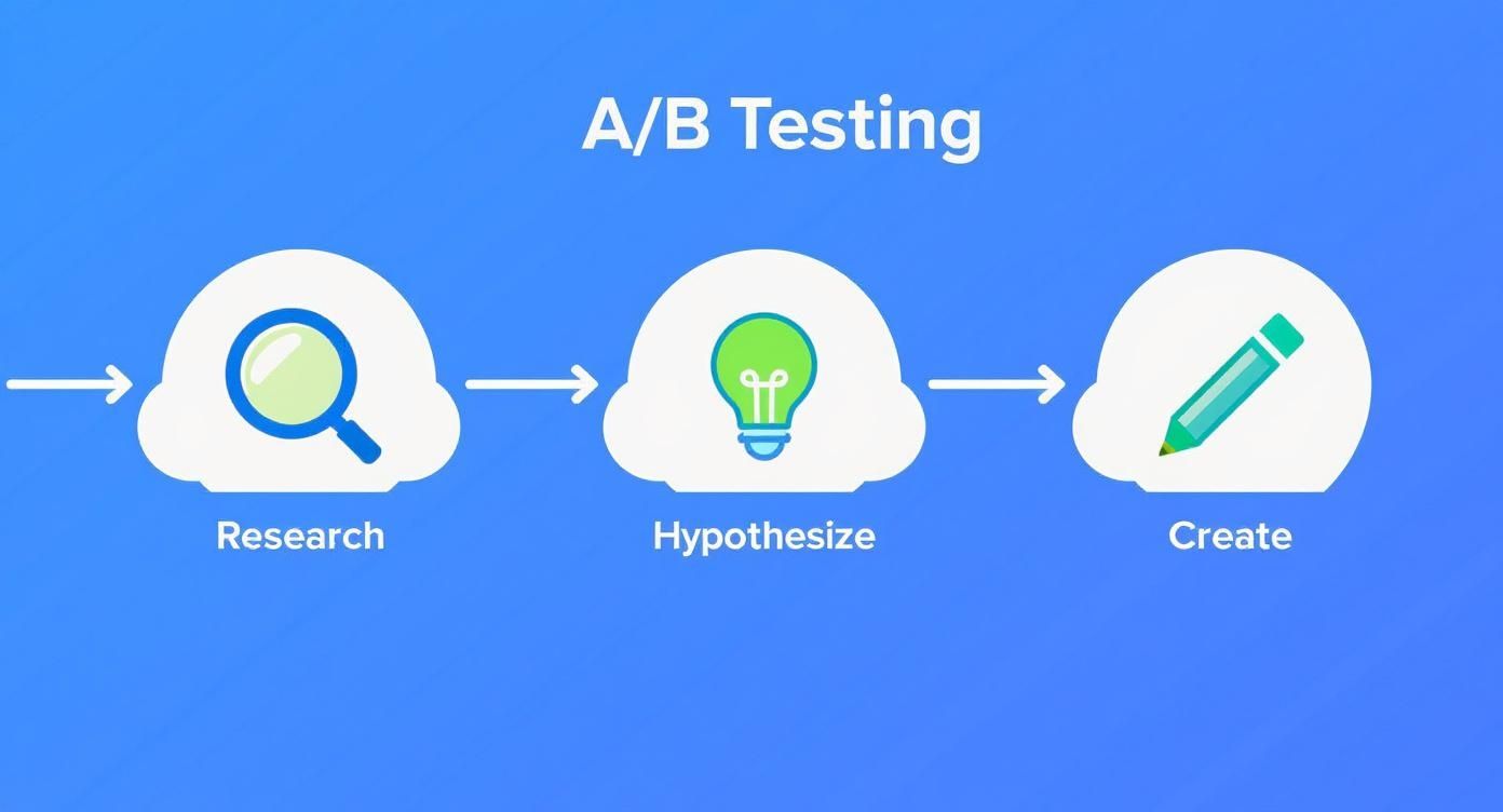 Infographic about a/b testing for landing pages