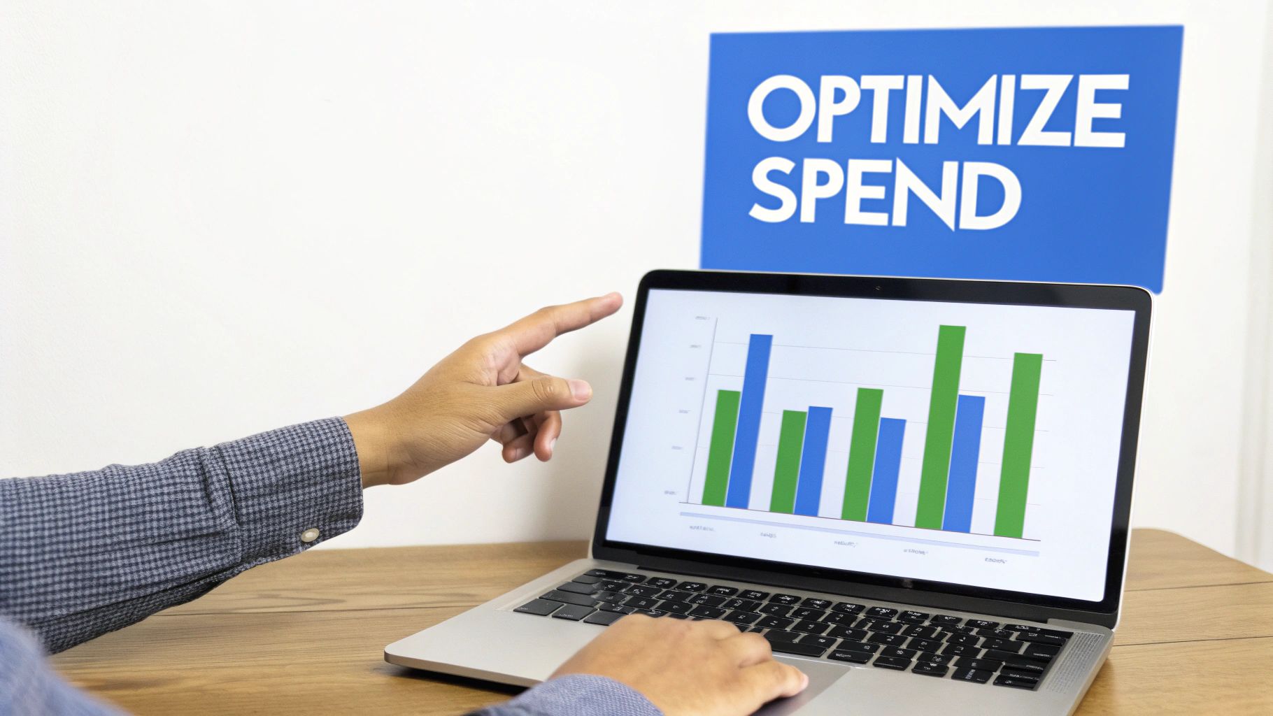 A graph showing positive upward trends with currency symbols, representing increased ROI and optimized marketing spend.