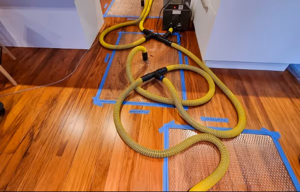 wooden floor water damage flood restoration