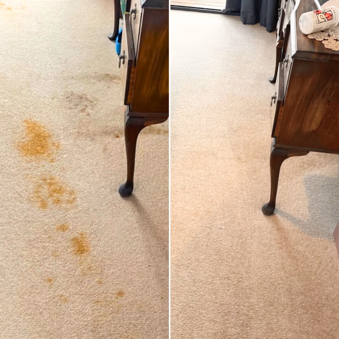 JAE Stain Treatment Before And After Yellow Stain