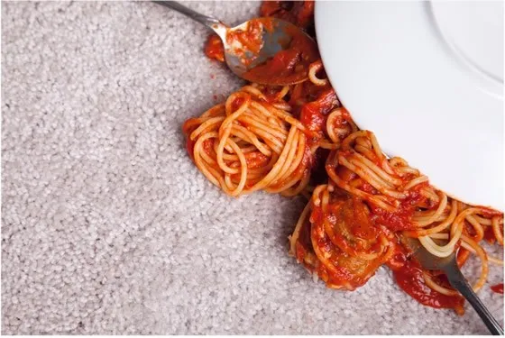 tomato sauce on carpet