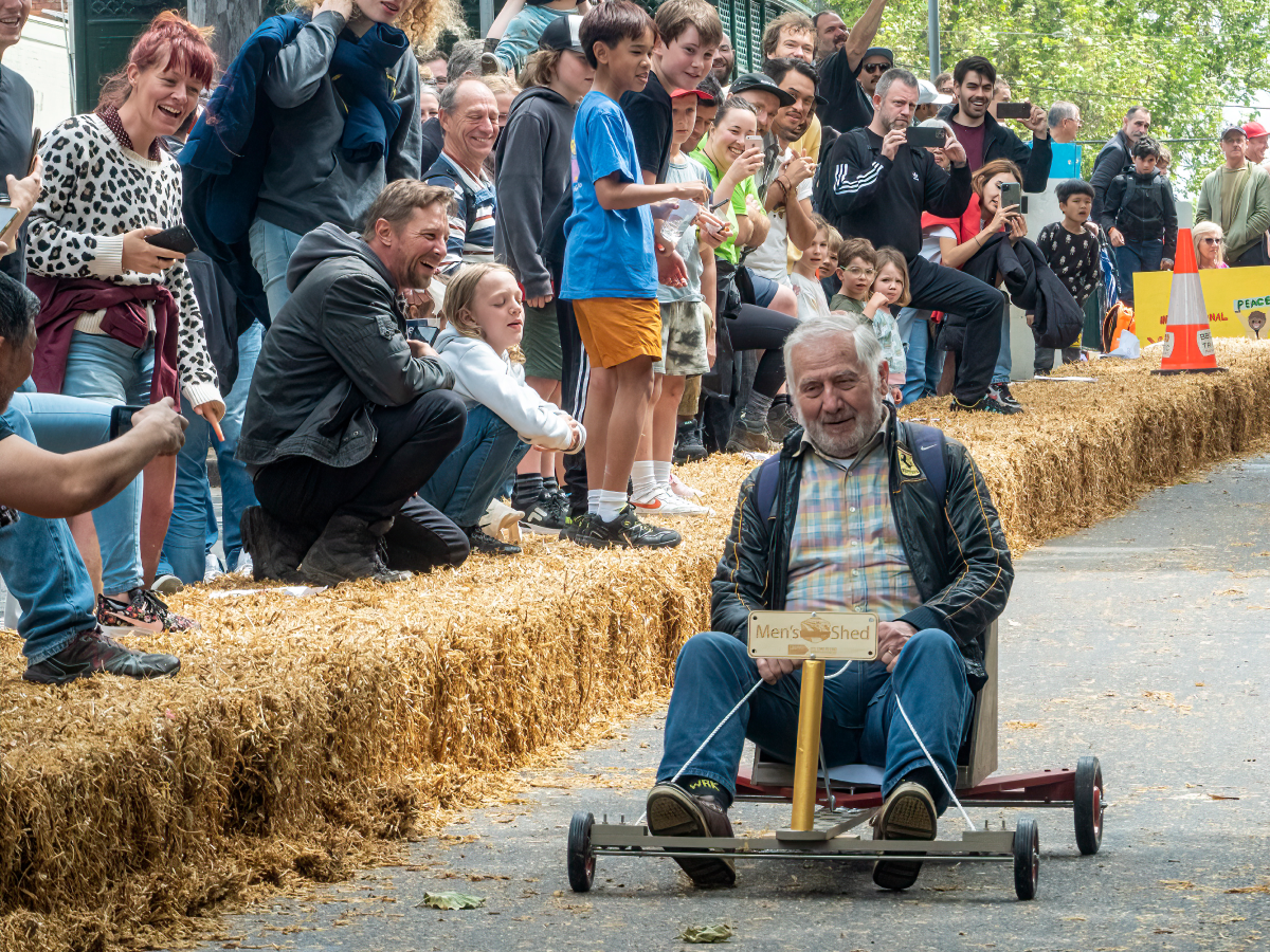 A woman picking up a brochure