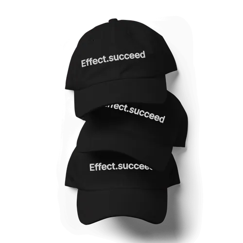 Black dad hat with Effect.Succeed embroidered in white in the front