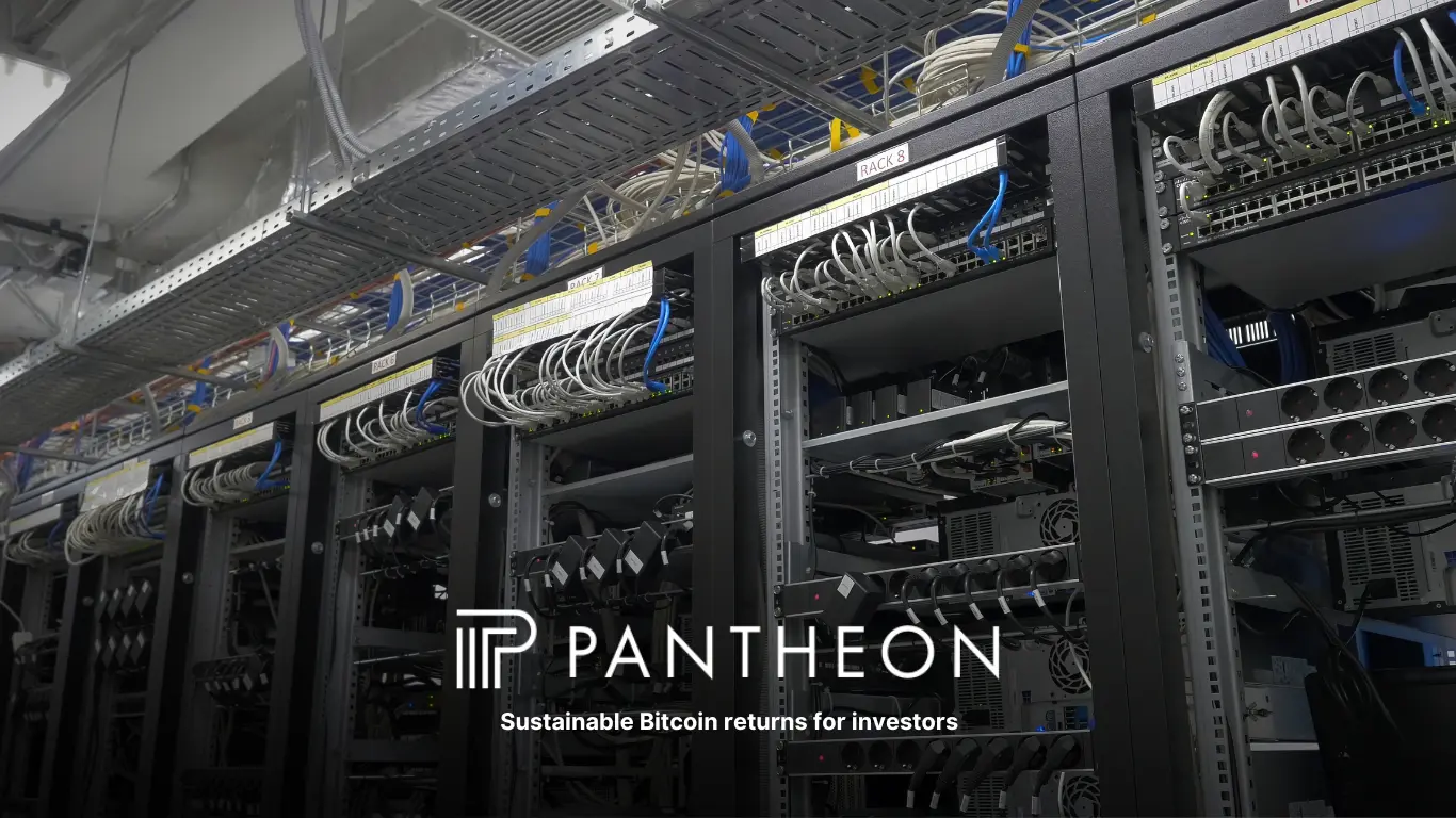 Bitcoin mining racks with cabling inside a high-density data centre
