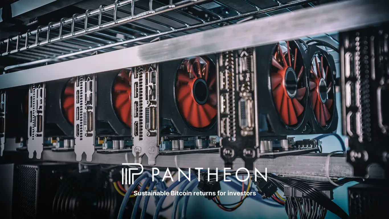 Bitcoin mining GPUs mounted in a data centre rack