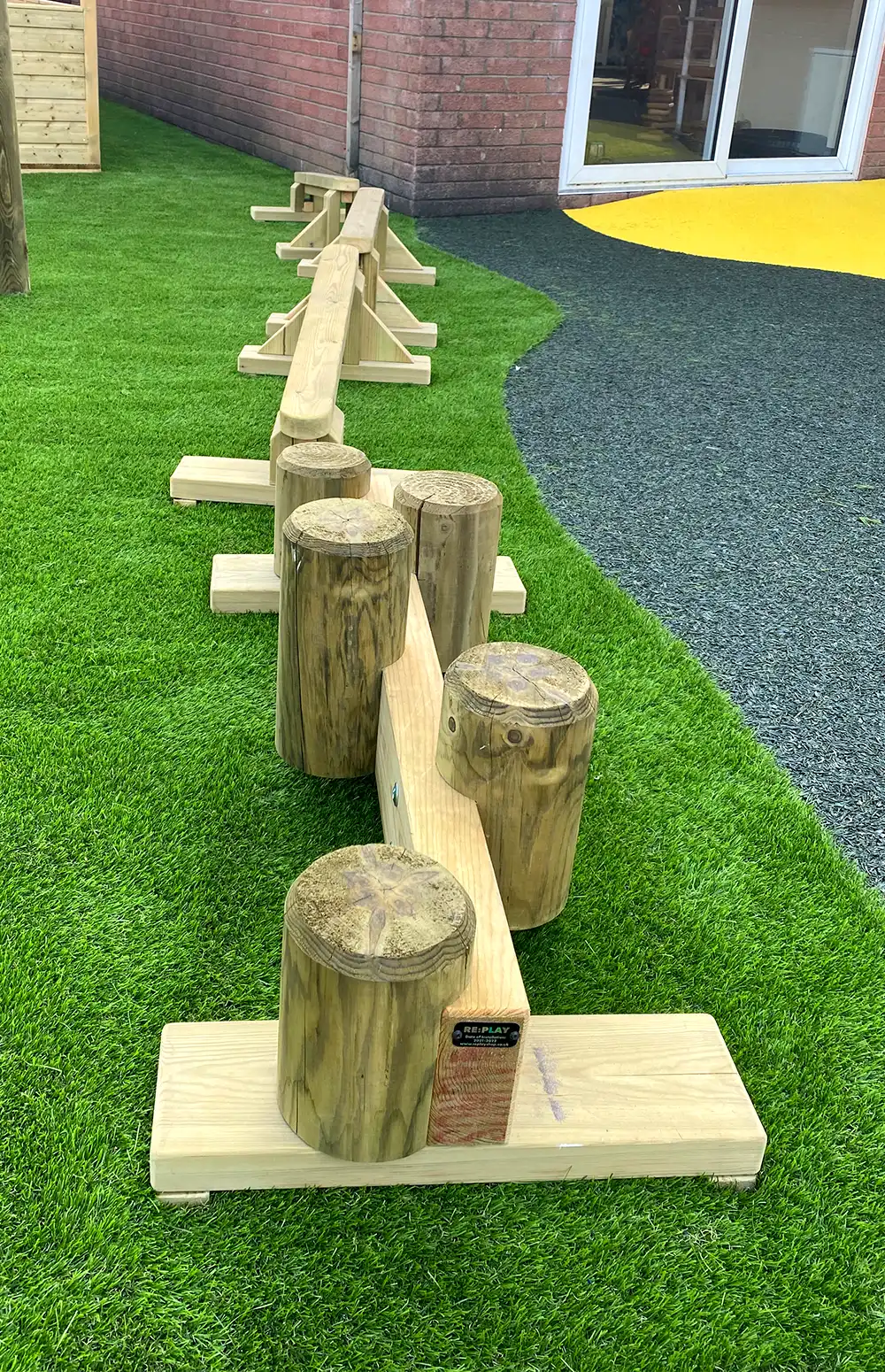 Exercise Balance Set 3 on Artifical Grass in a Primary School Playground