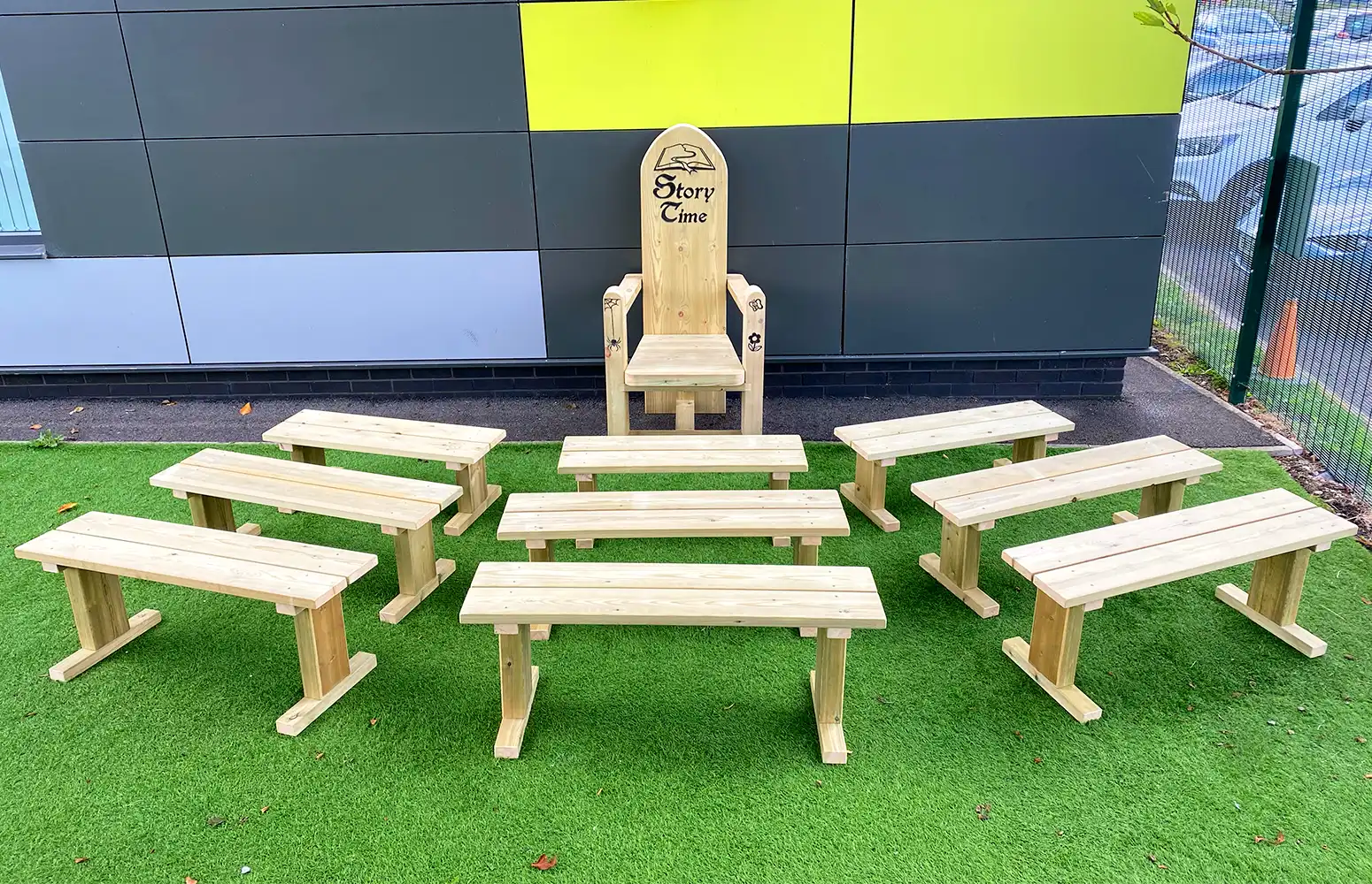 Story Time Chair with Graphic with our Freestanding Benches