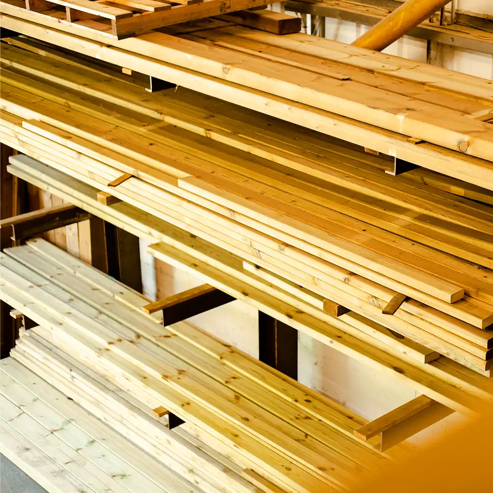 Lengths of Scandinavian Redwood stored before Manufacture 2