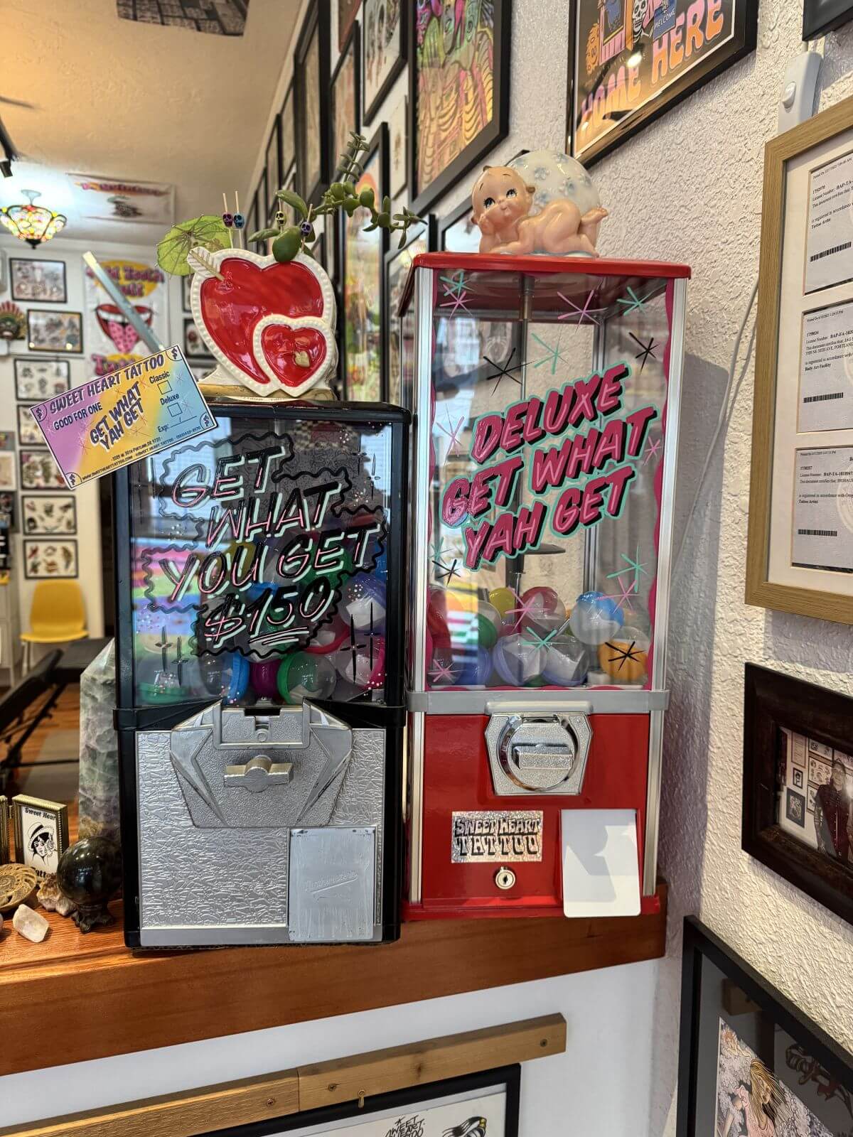 Get What You Get machines at Sweet Heart Tattoo