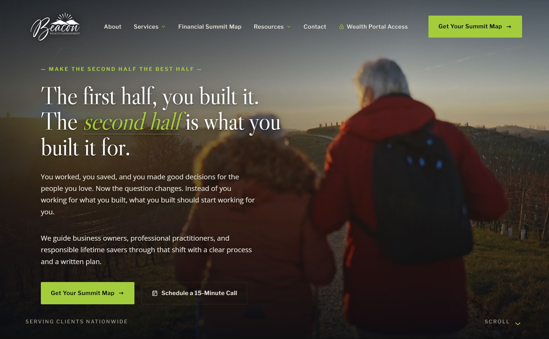 Beacon Wealth Management website homepage