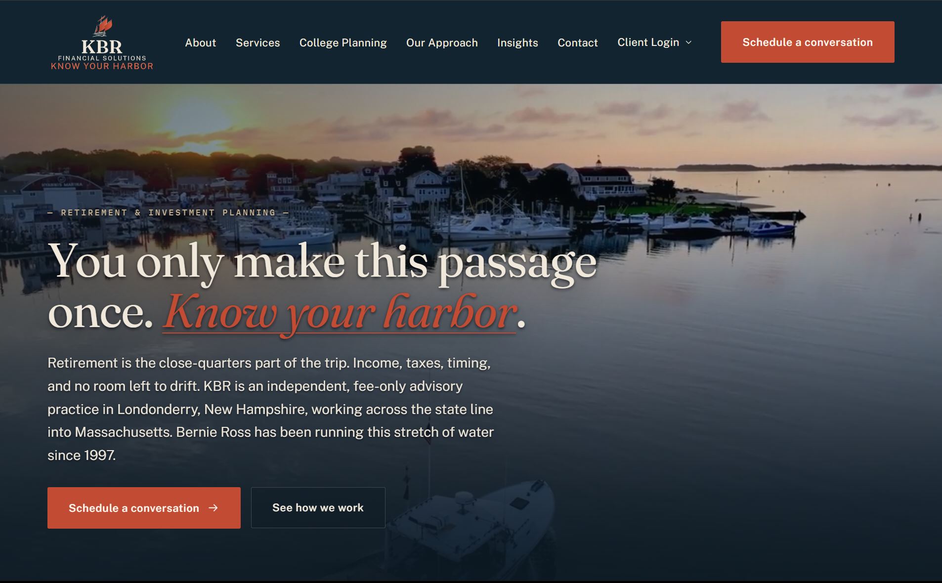 KBR Financial Solutions website homepage