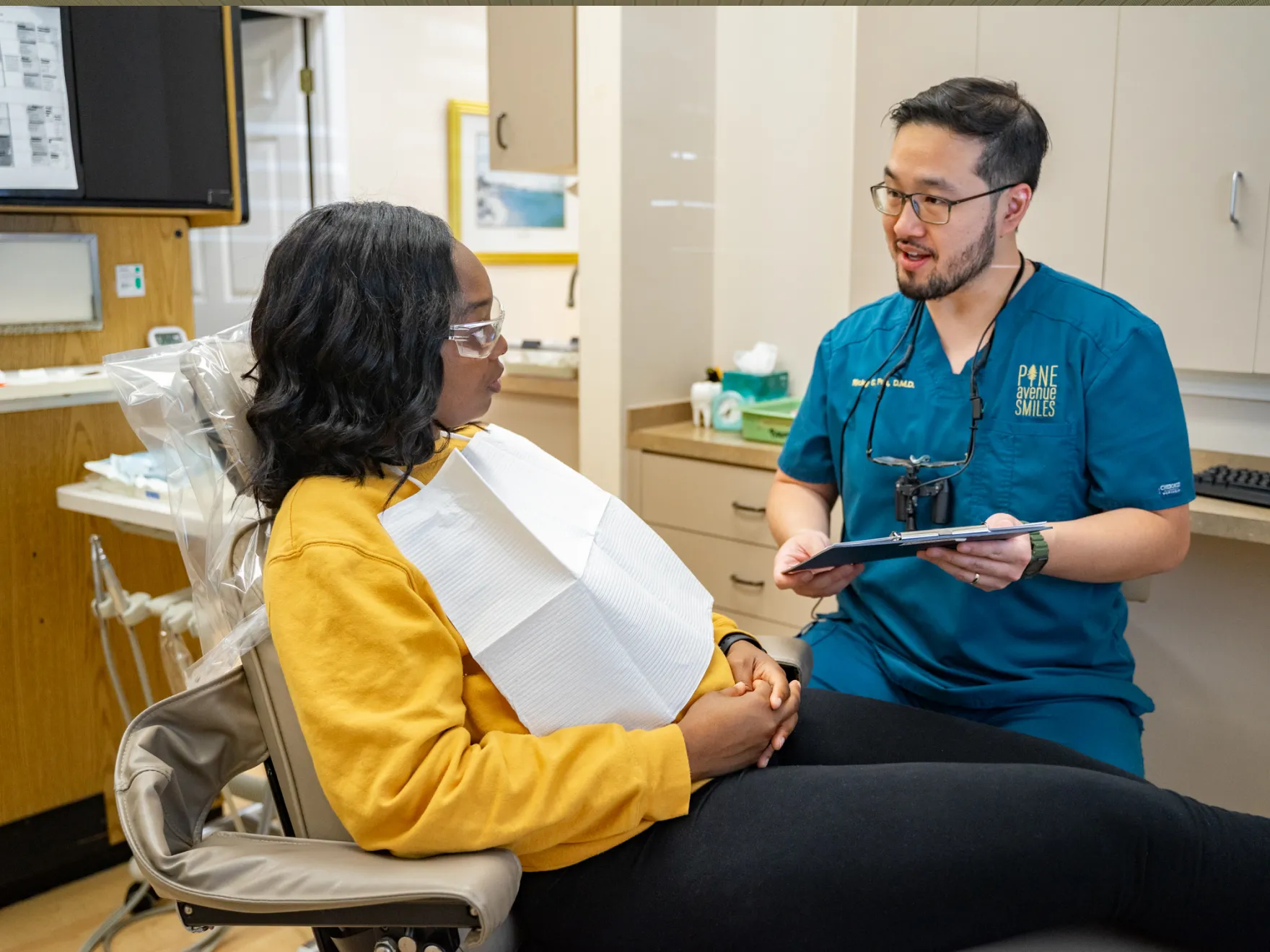 Dr. Pan explaining procedure to patient