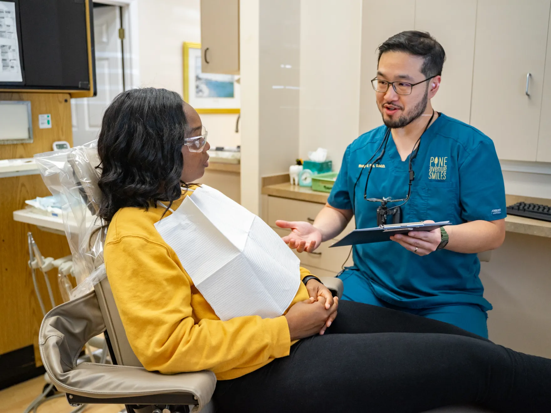Dr. Pan explaining procedure to patient