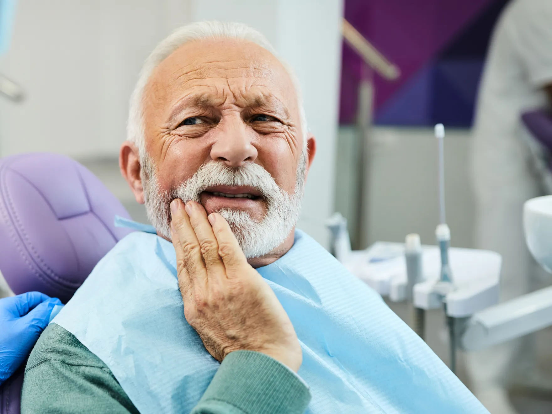 Patient having a toothache