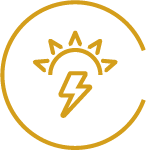 Symbol für Solar- und Batterie-Hybrid-Energie