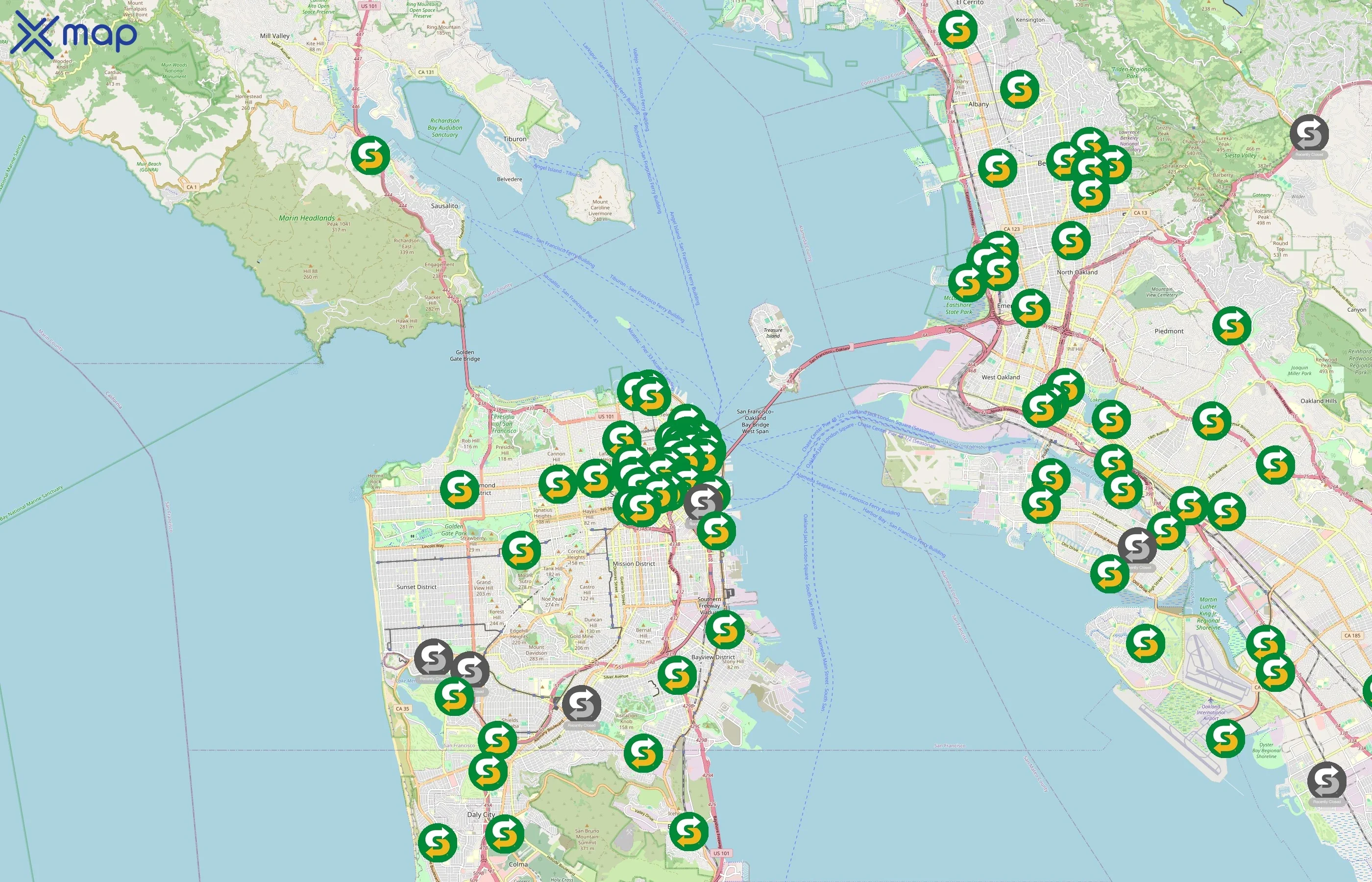 Subway area coverage