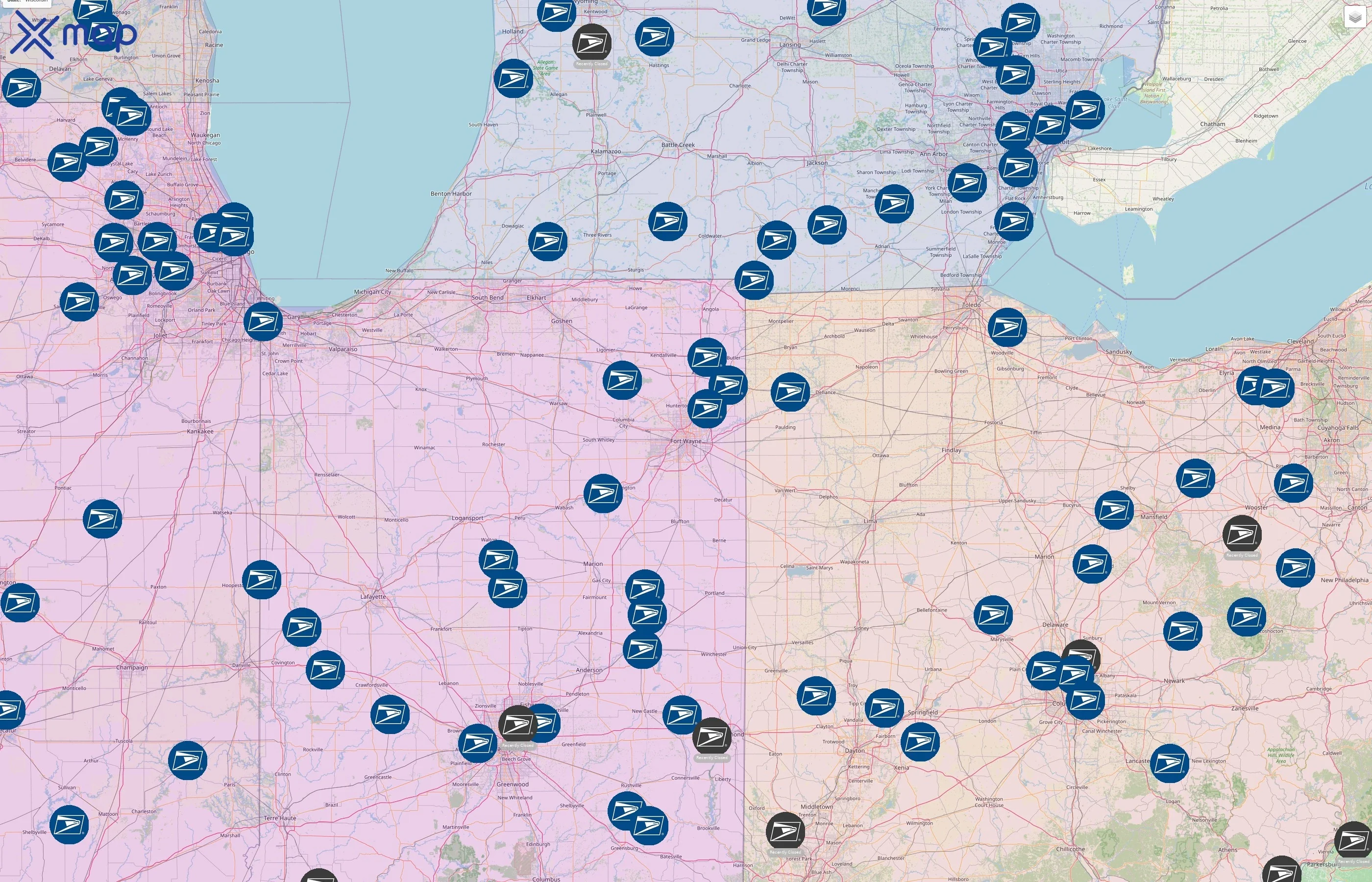 United States Postal Service street hotspots