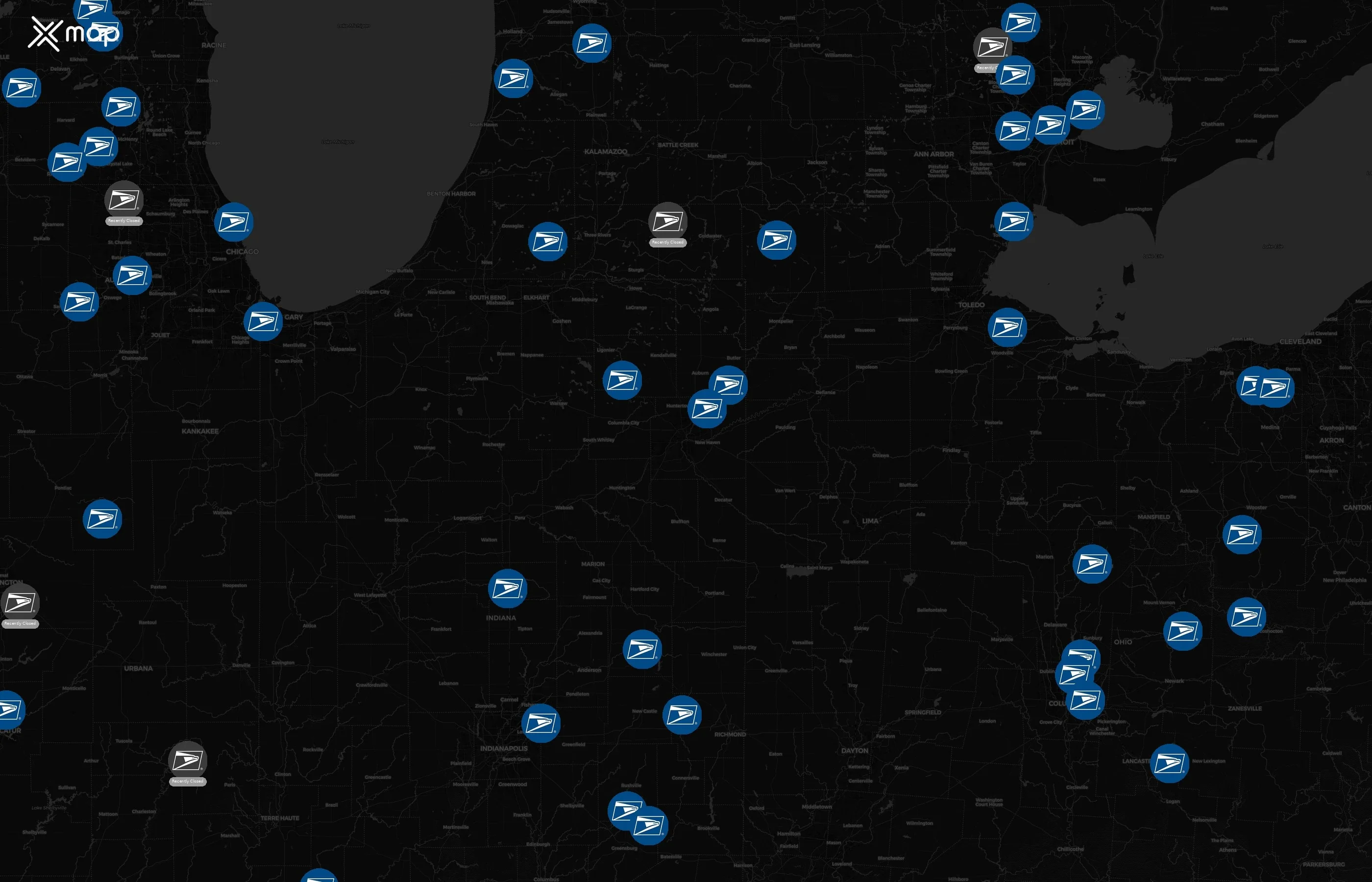 United States Postal Service city distribution