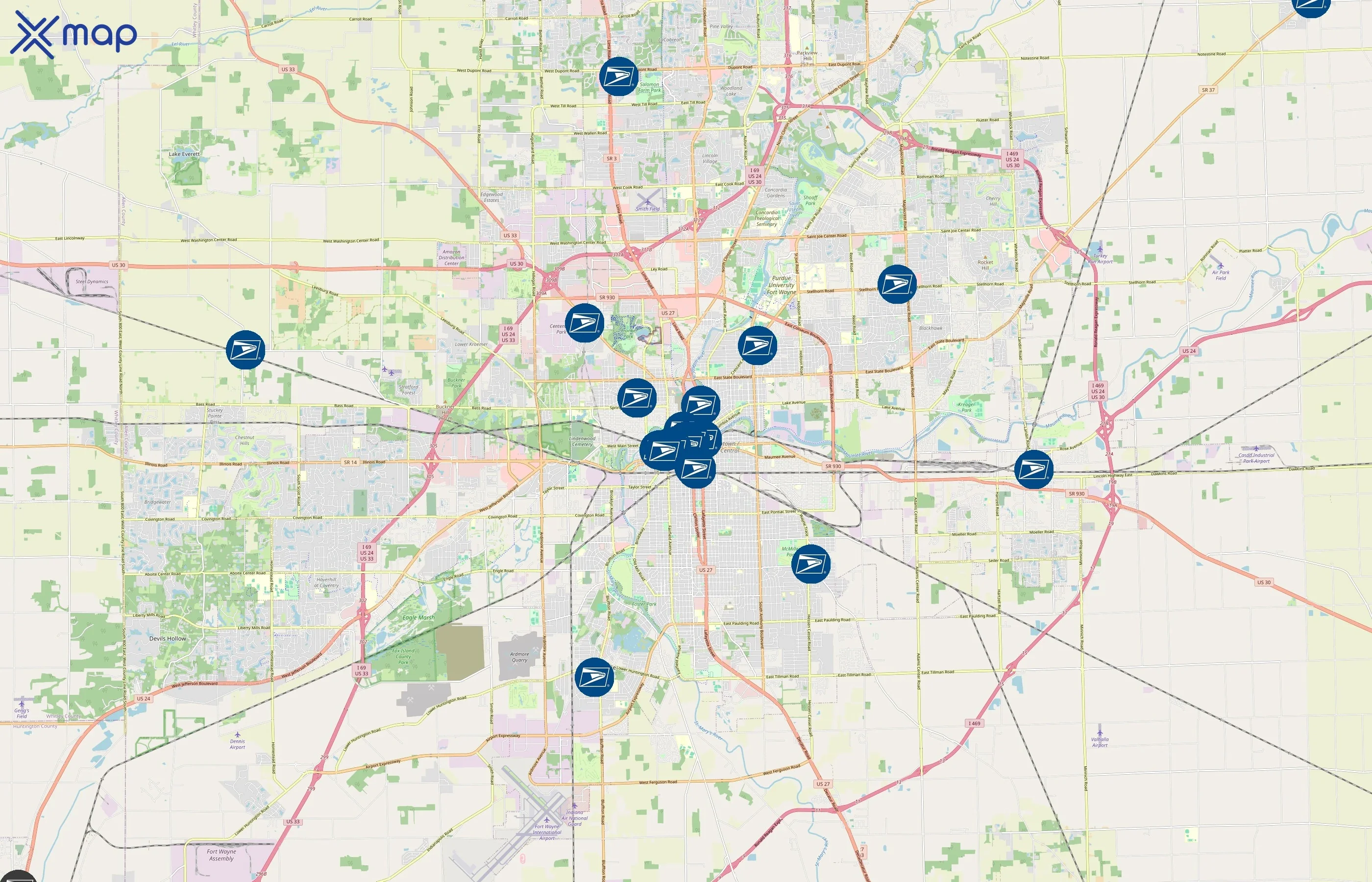United States Postal Service area coverage