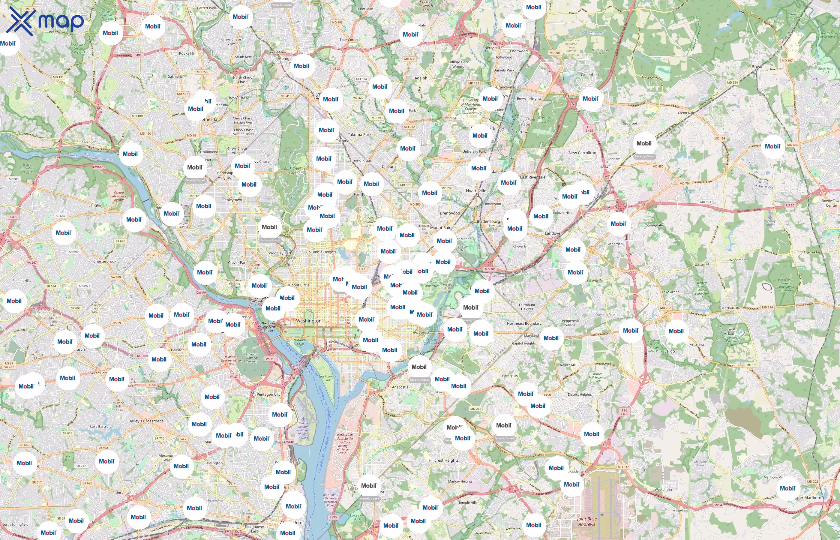 ExxonMobil area coverage