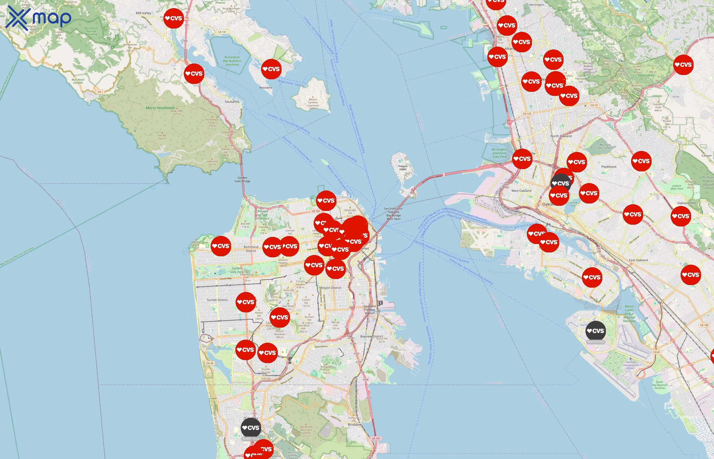 CVS area coverage