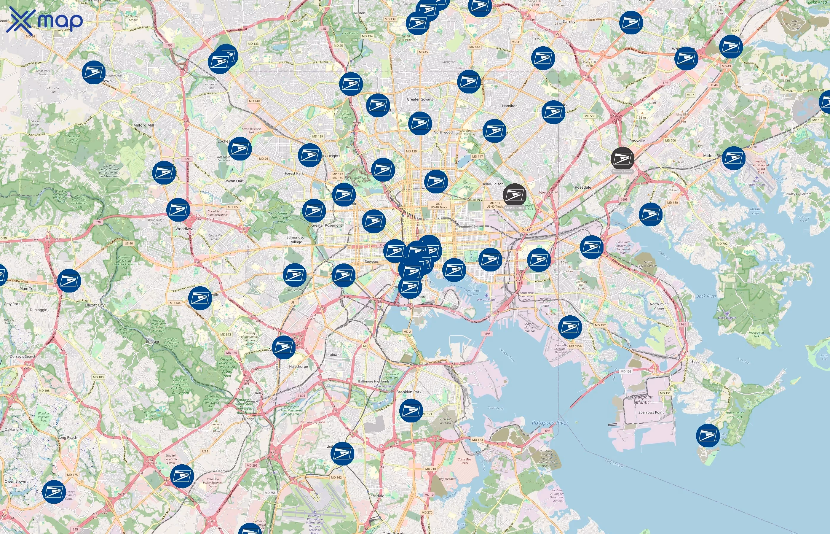 United States Postal Service area coverage
