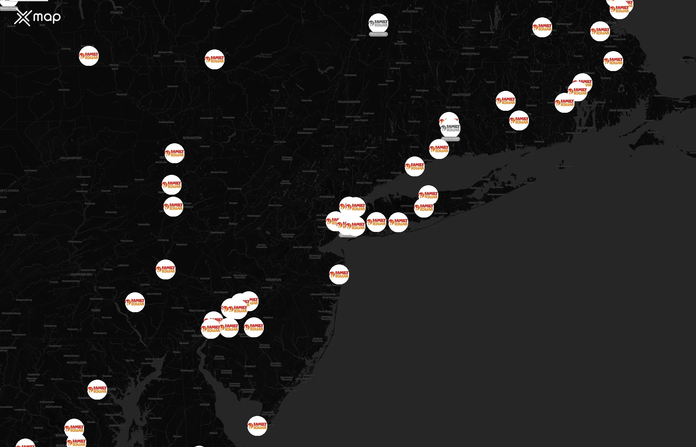 Family Dollar city distribution