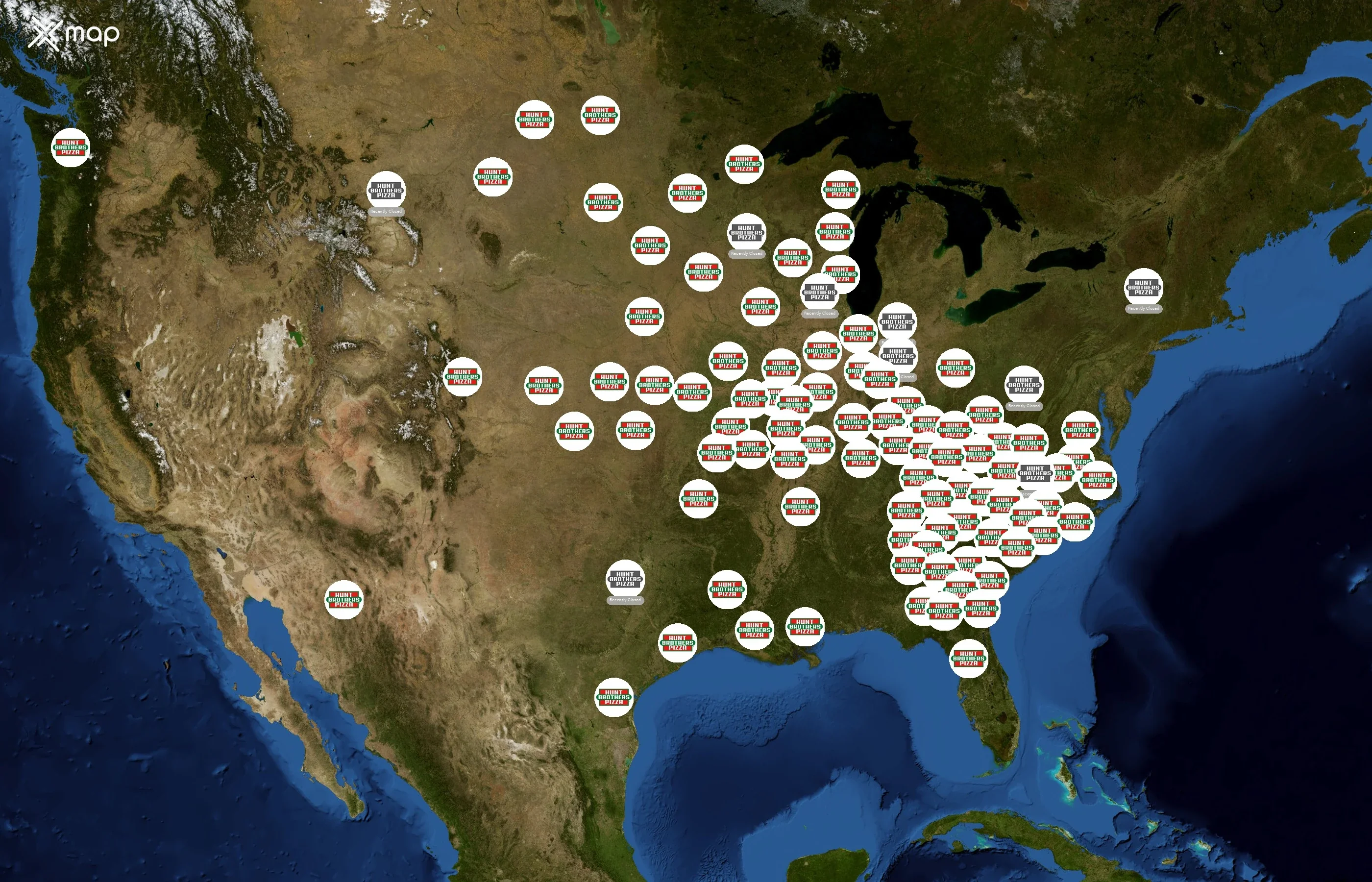 Hunt Brothers Pizza state distribution