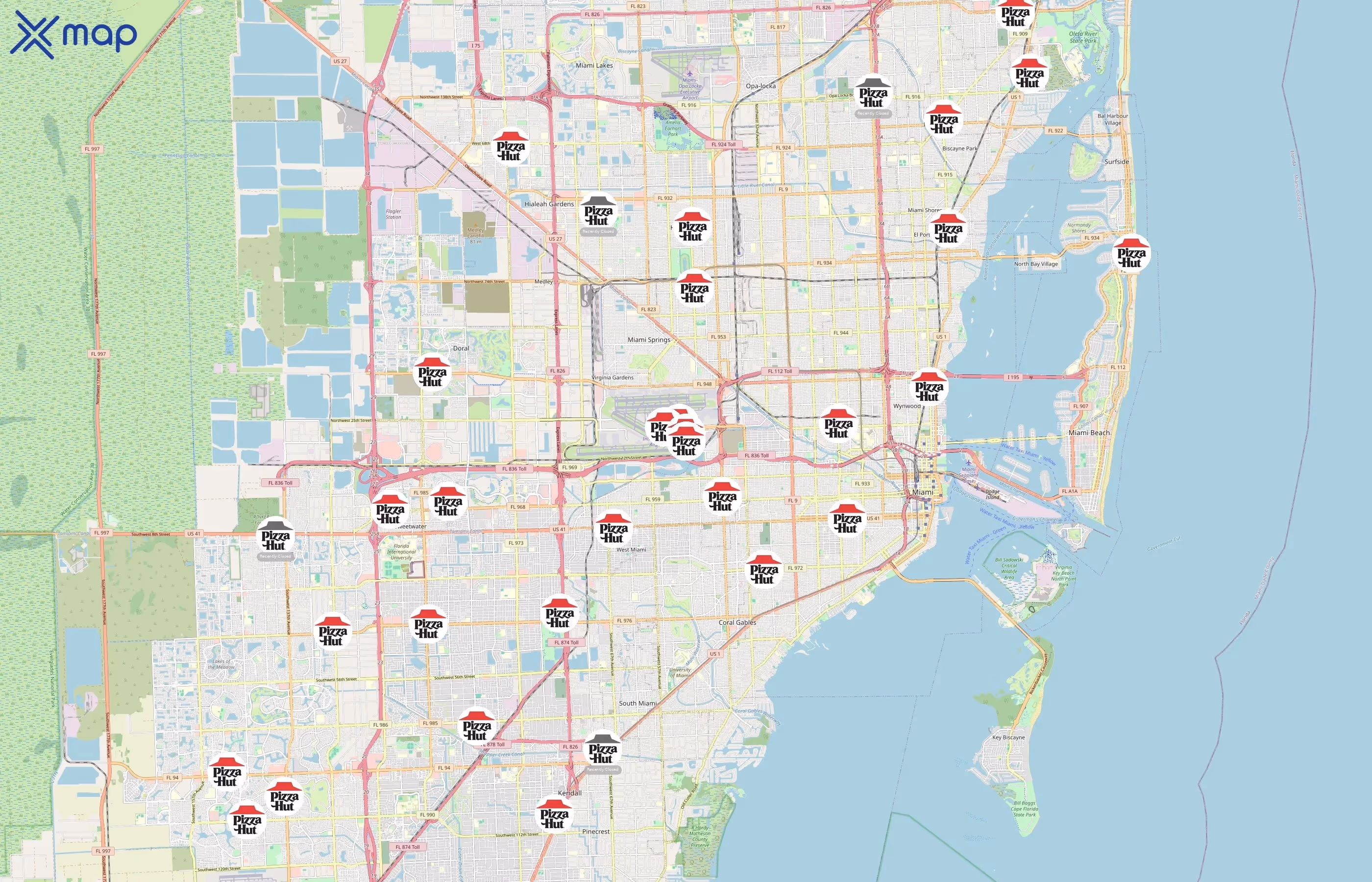 Pizza Hut area coverage