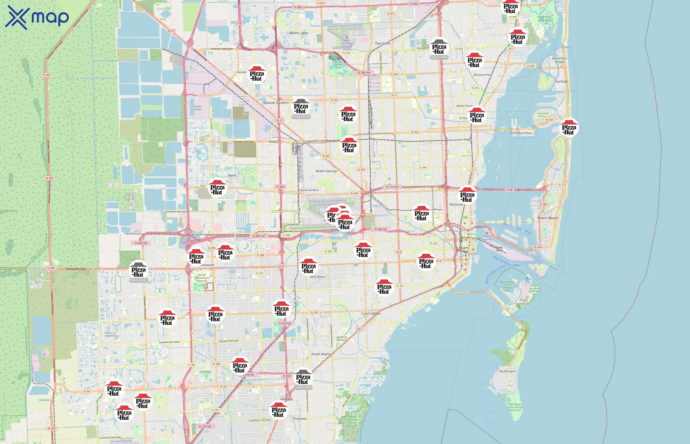 Pizza Hut area coverage