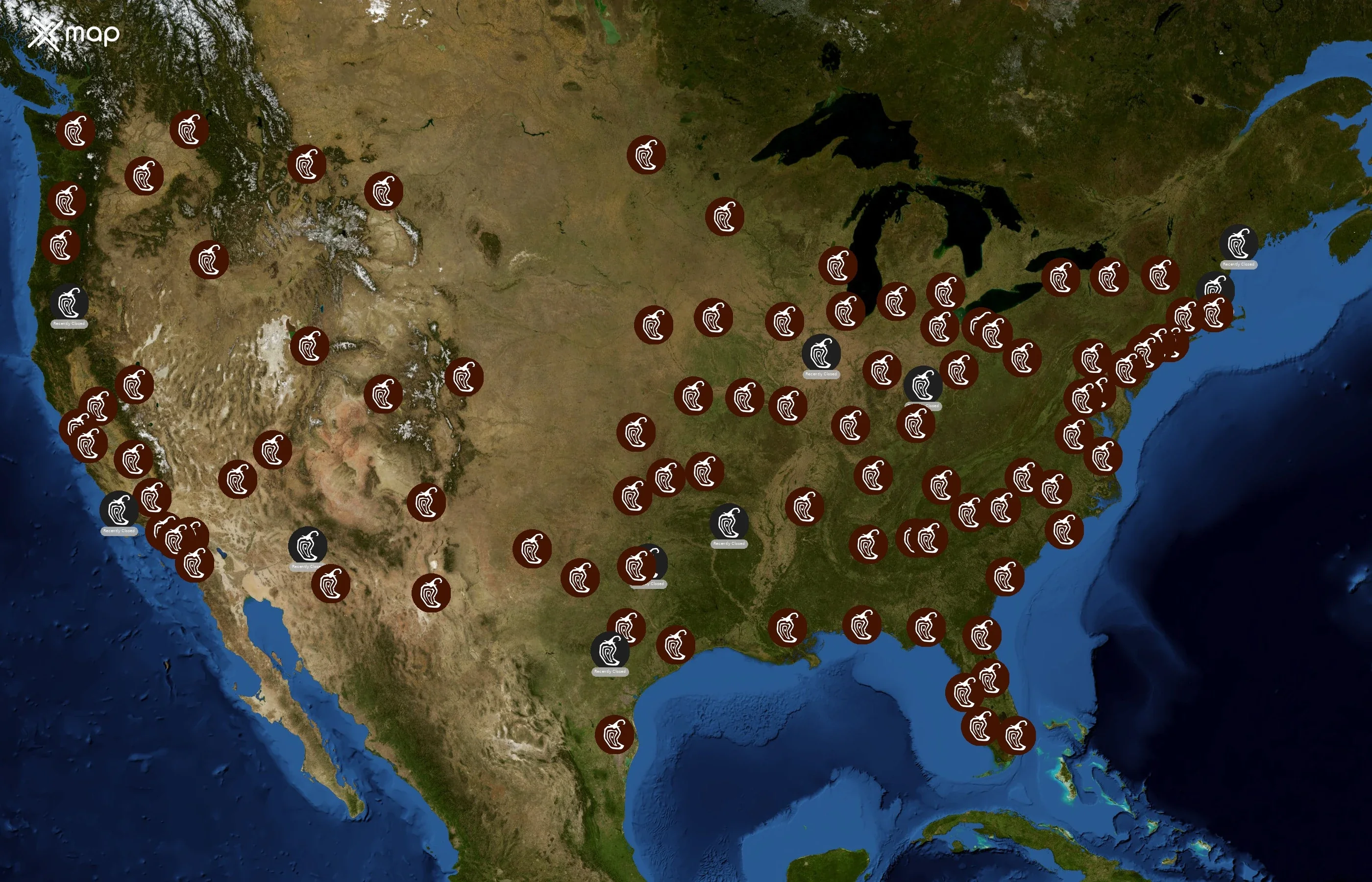 Chipotle Mexican Grill state distribution