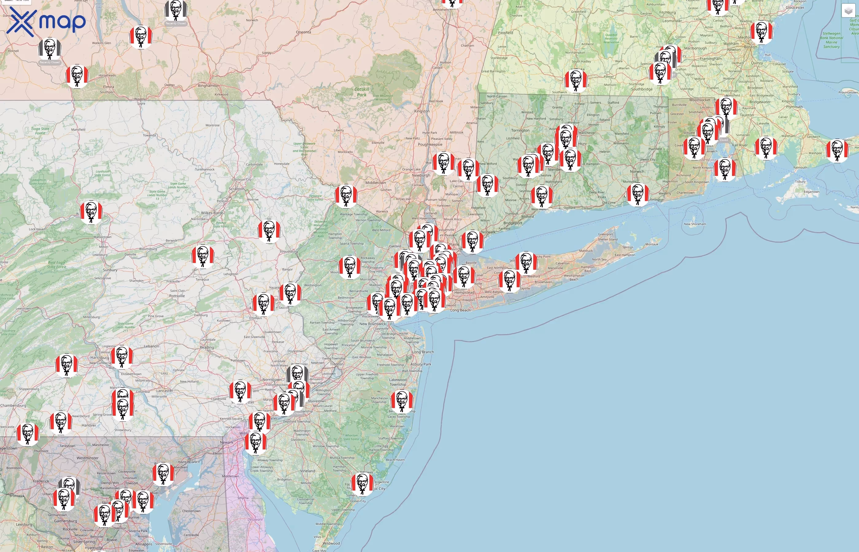 KFC street hotspots