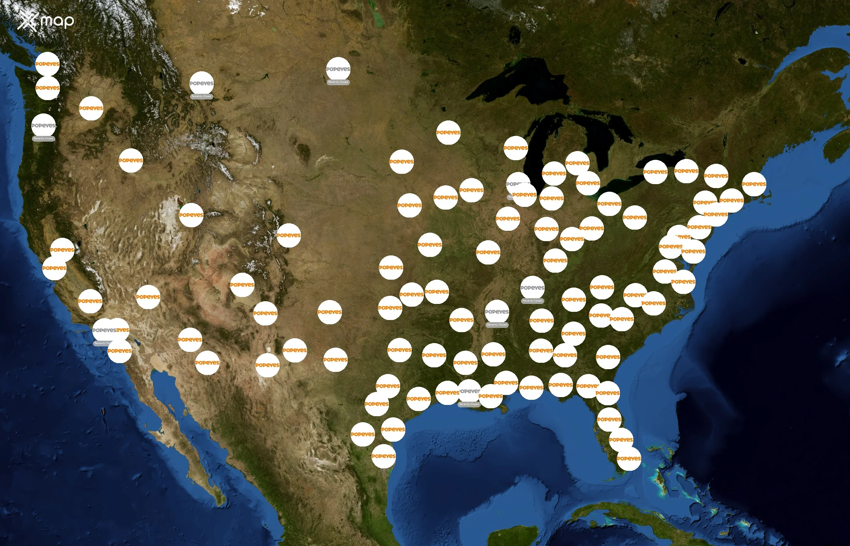 Popeyes Louisiana Kitchen state distribution