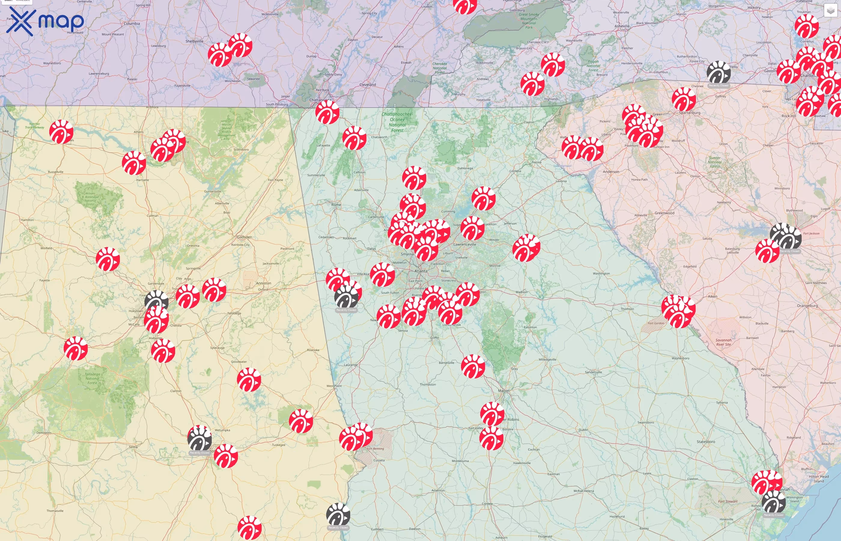 Chick-fil-A street hotspots