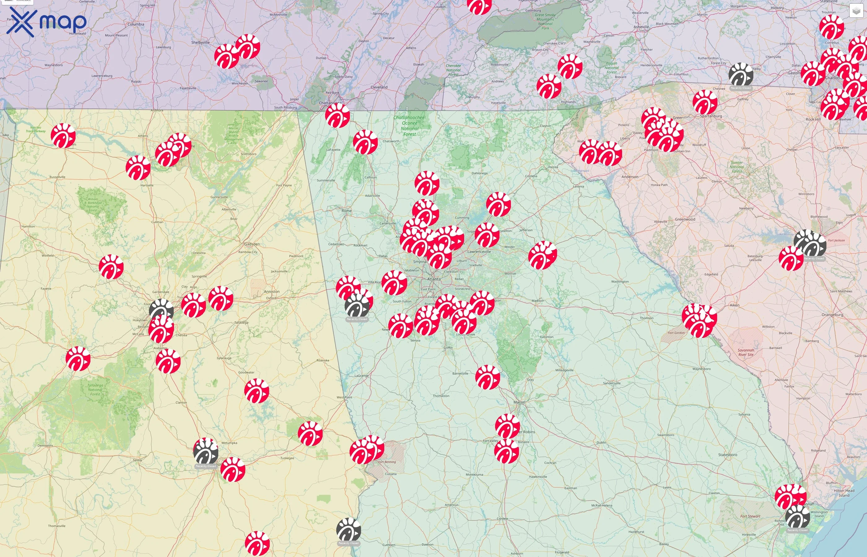 Chick-fil-A street hotspots