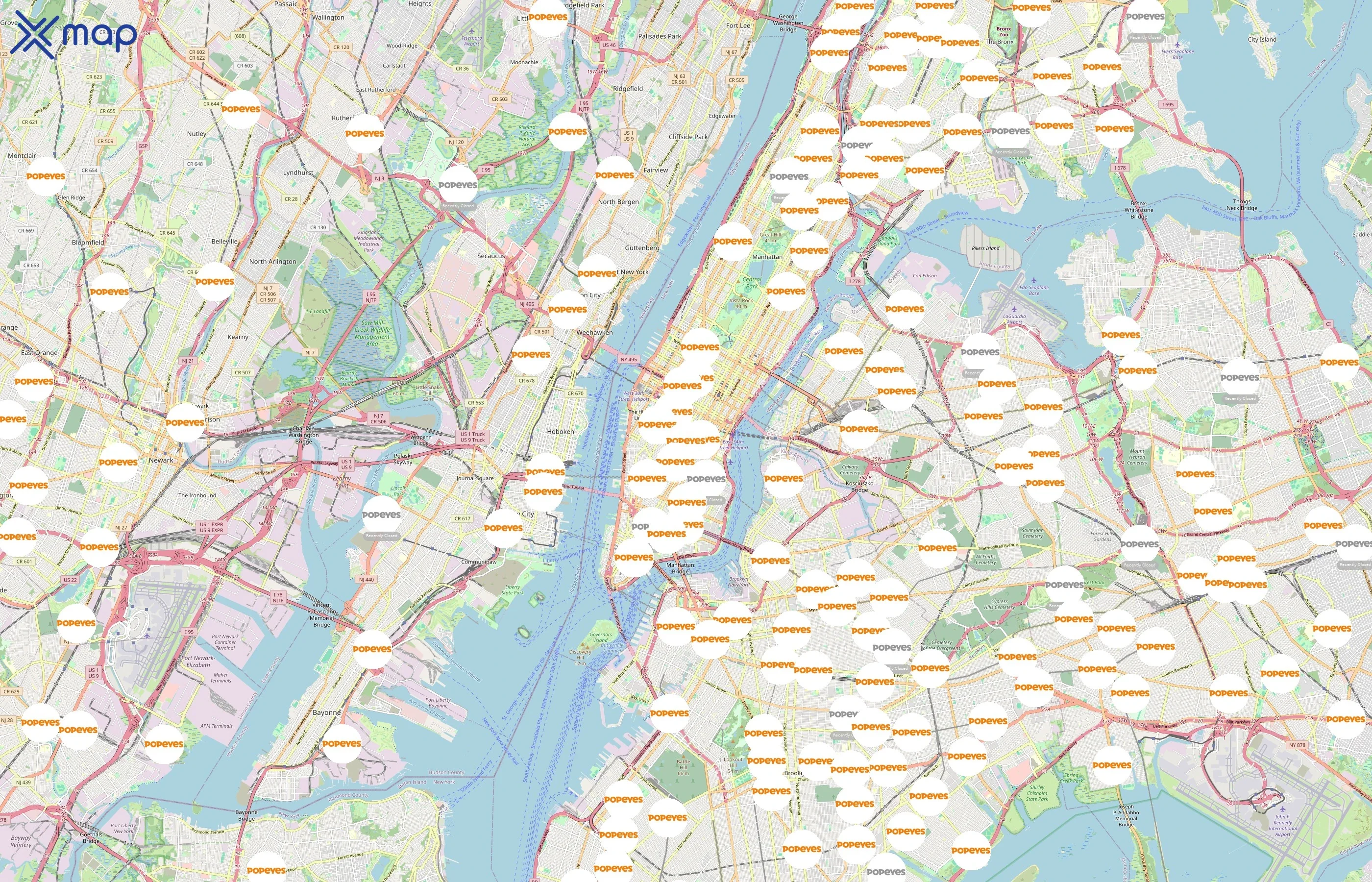 Popeyes Louisiana Kitchen area coverage