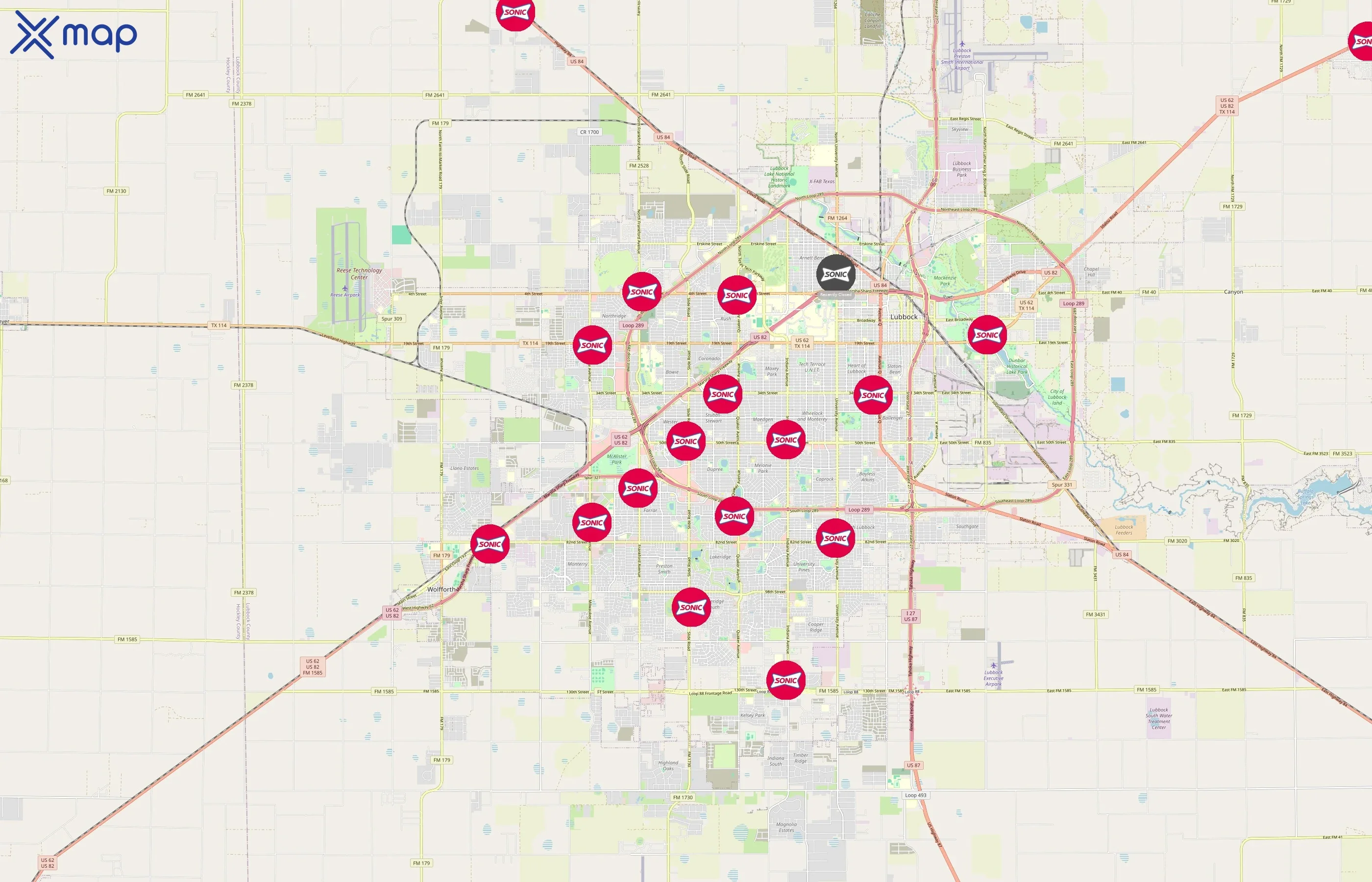 Sonic Drive-In area coverage