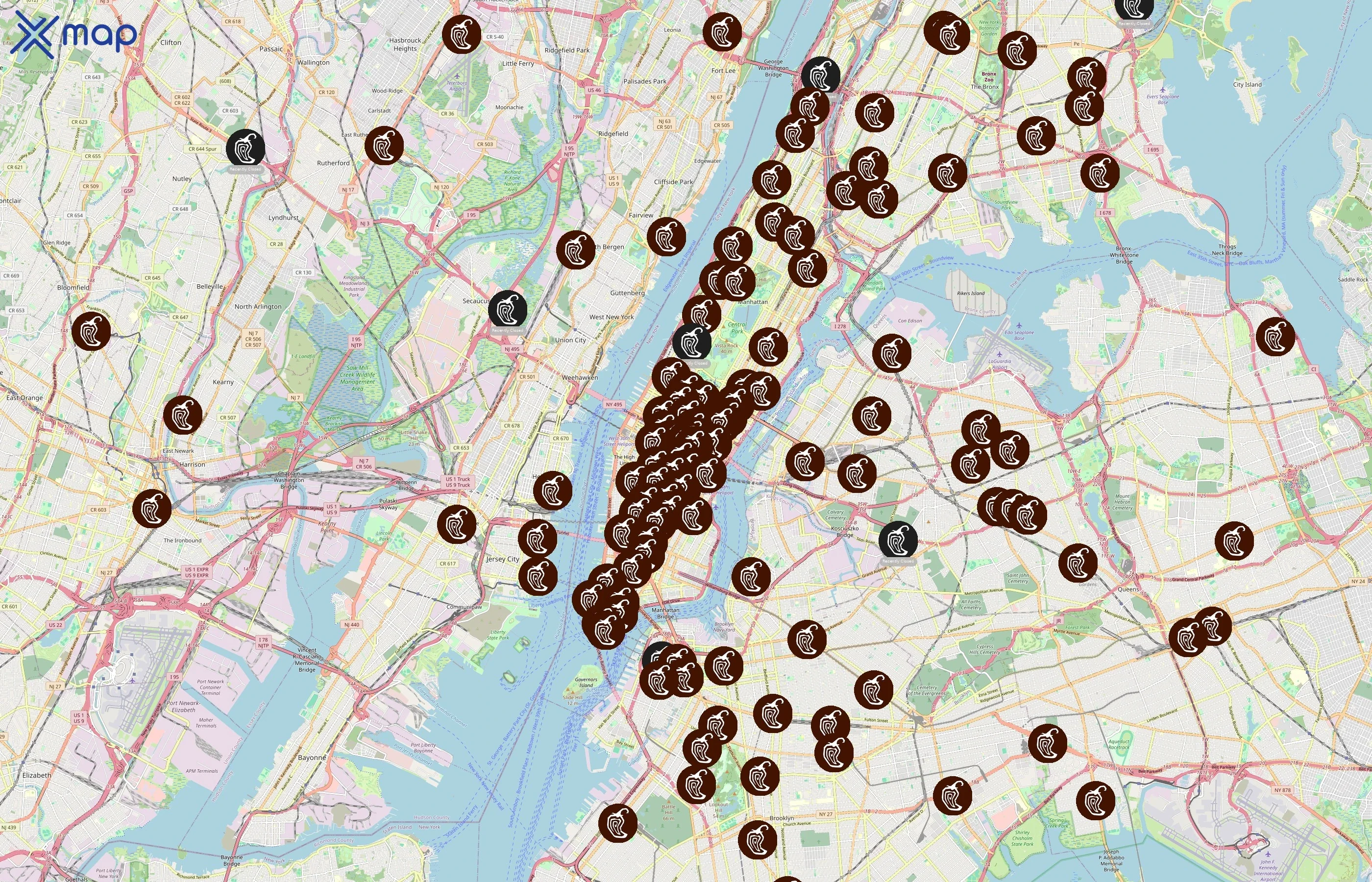 Chipotle Mexican Grill area coverage