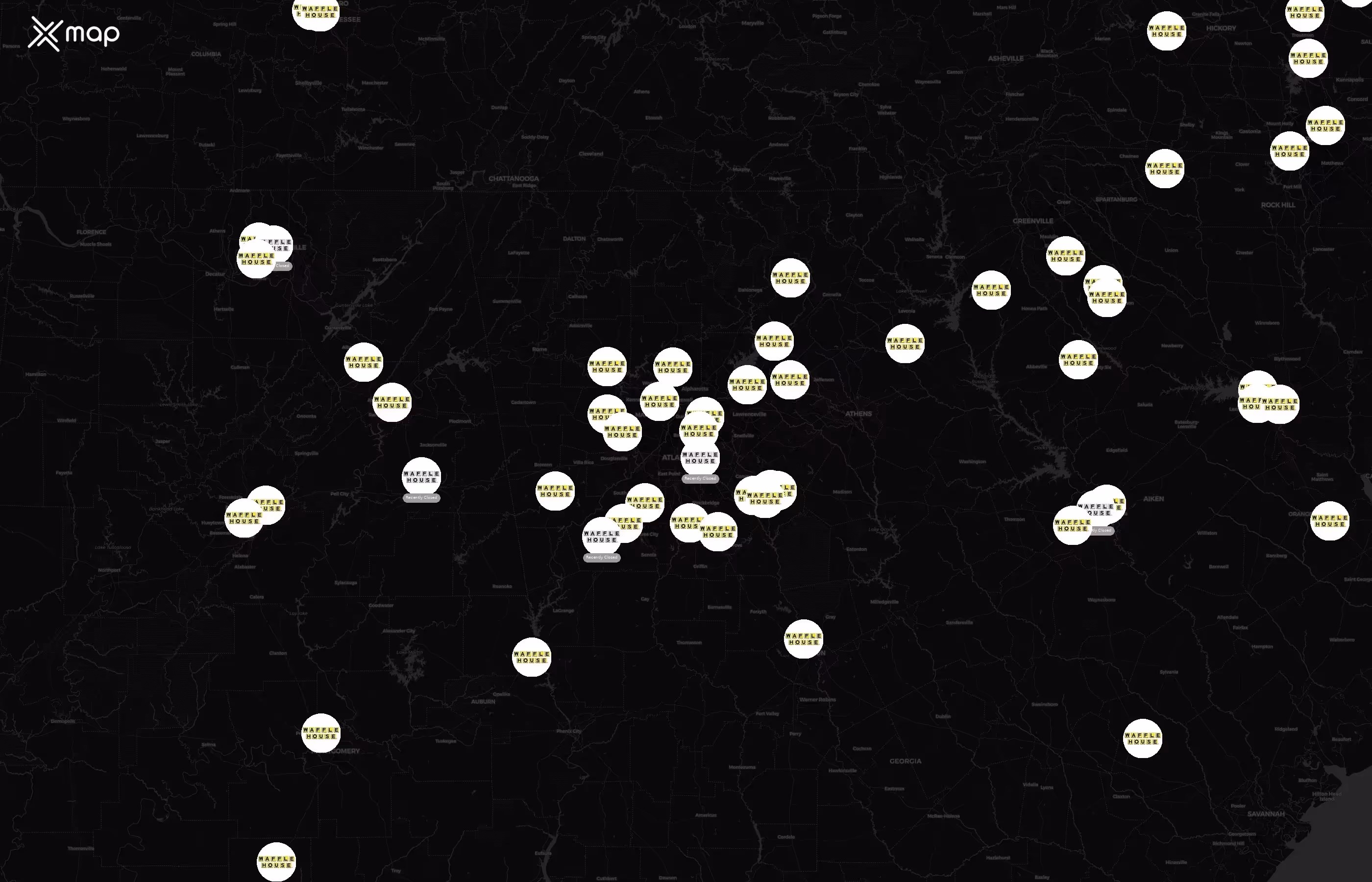 Waffle House city distribution