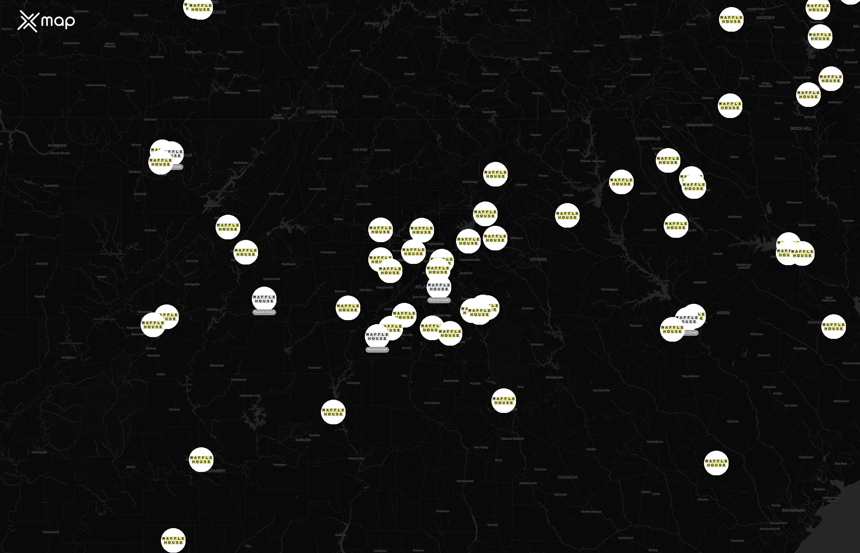 Waffle House city distribution