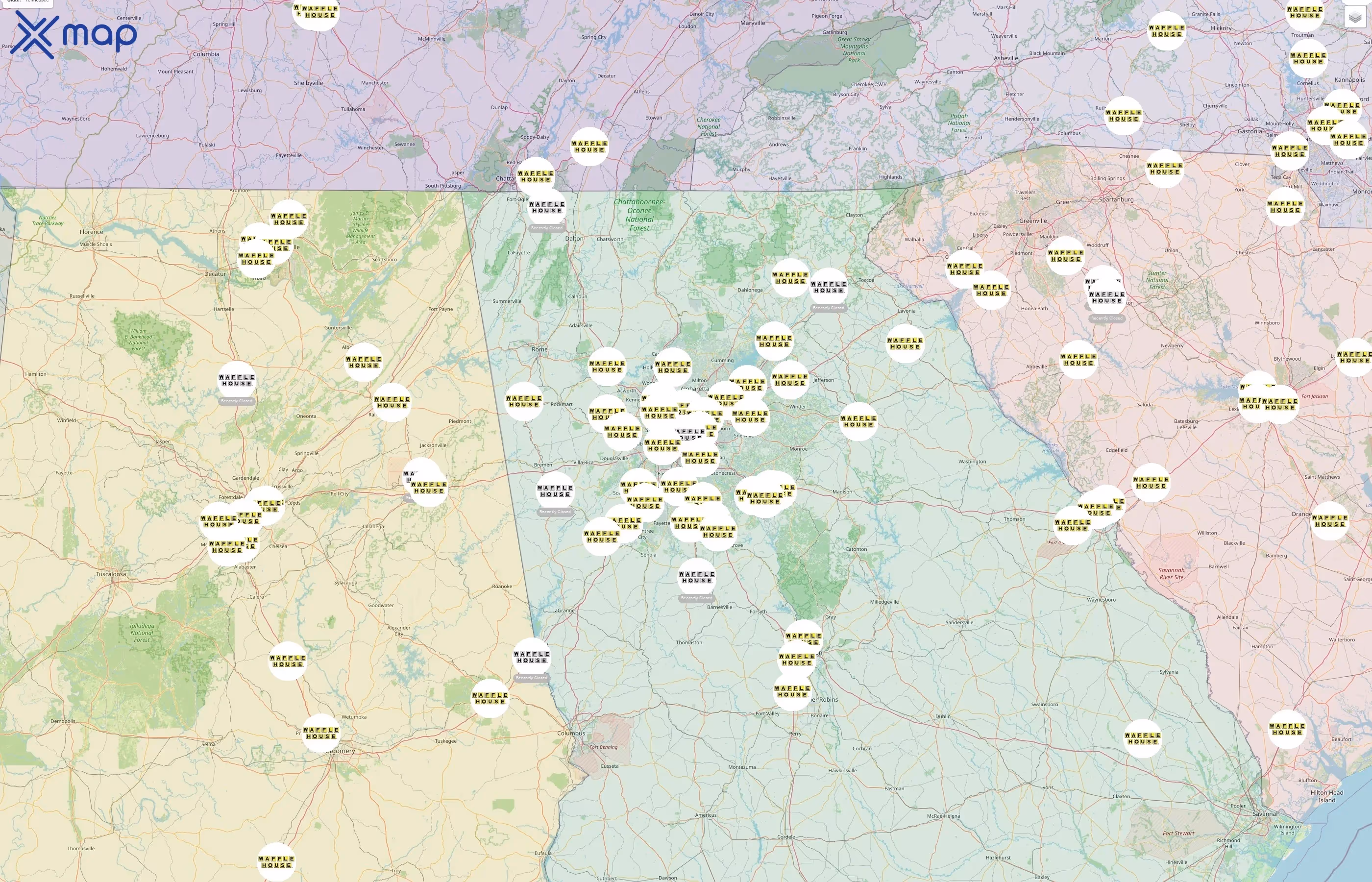 Waffle House street hotspots