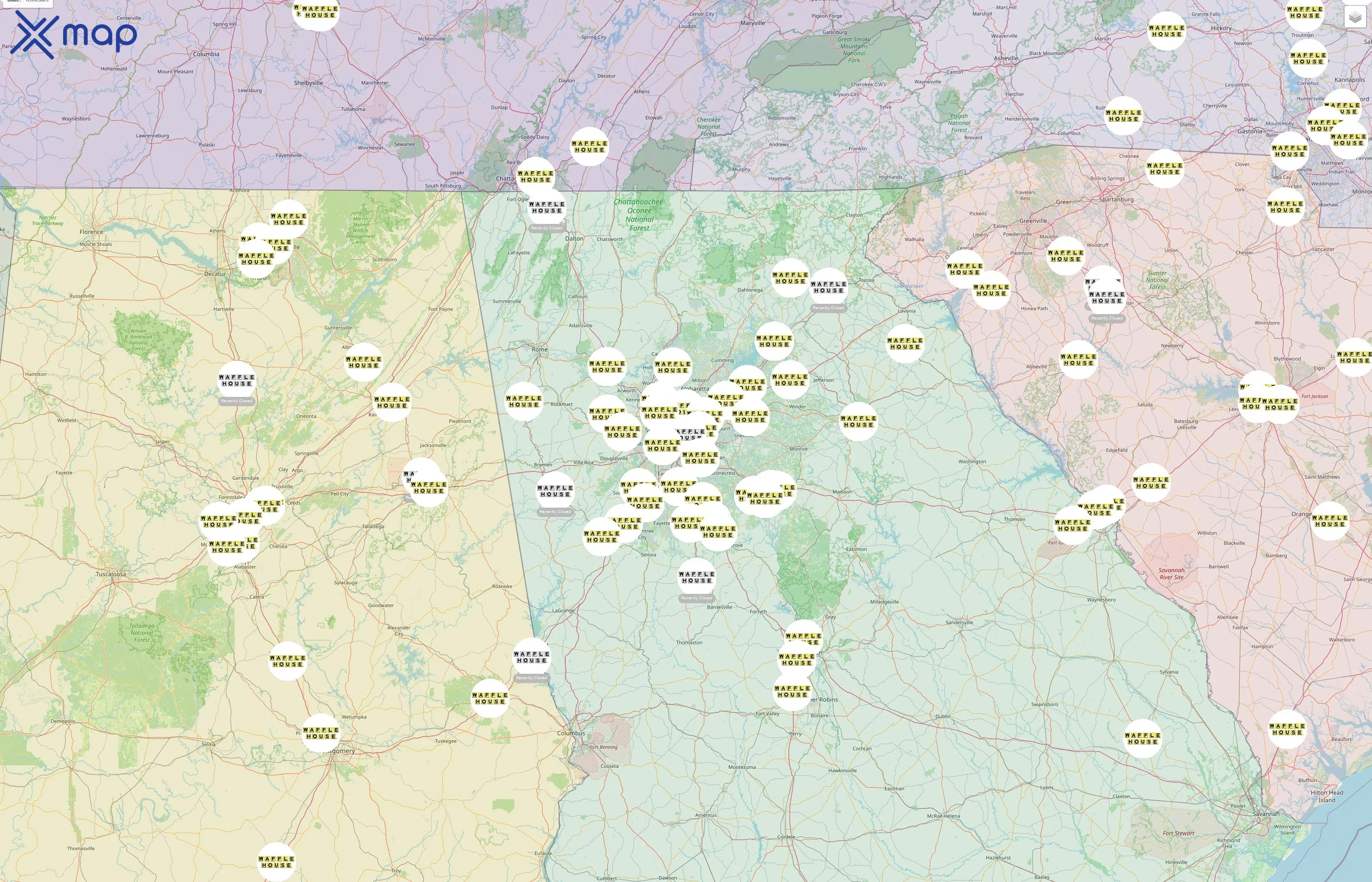 Waffle House street hotspots
