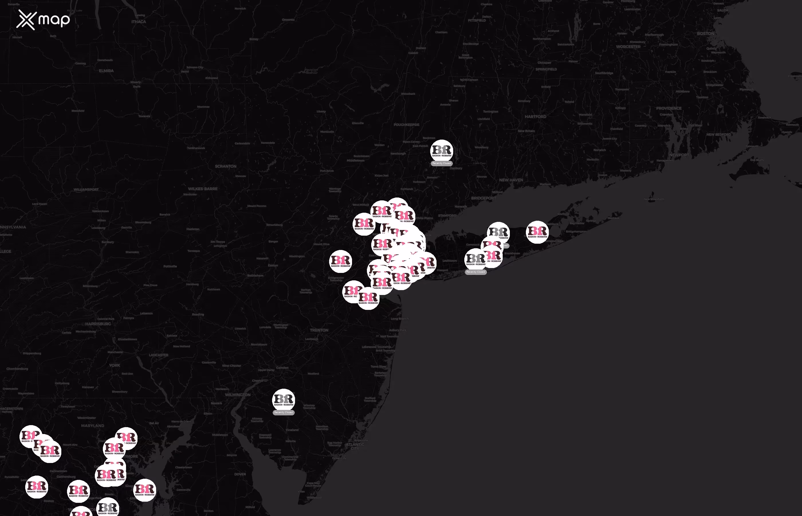 Baskin-Robbins city distribution