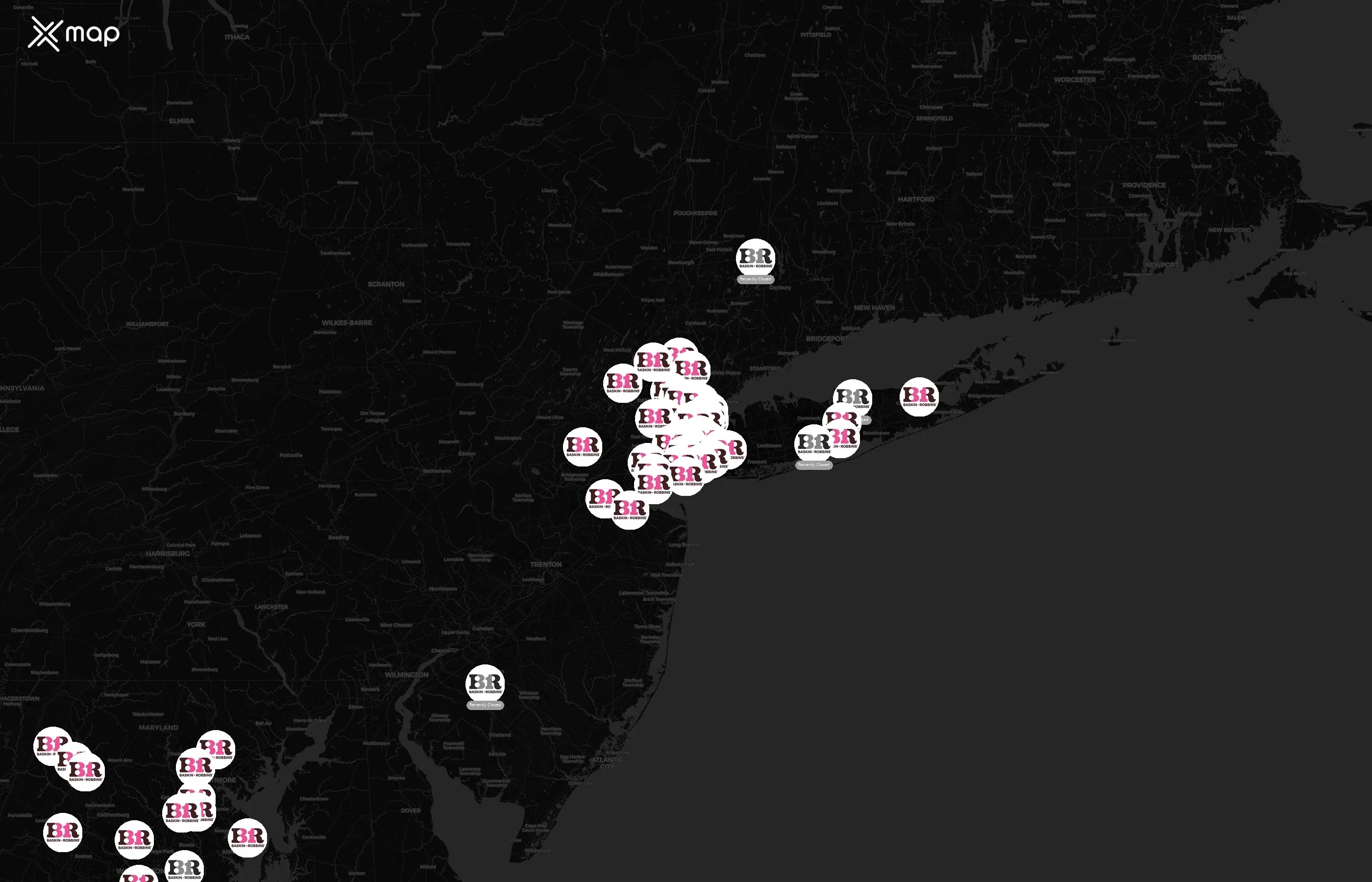 Baskin-Robbins city distribution