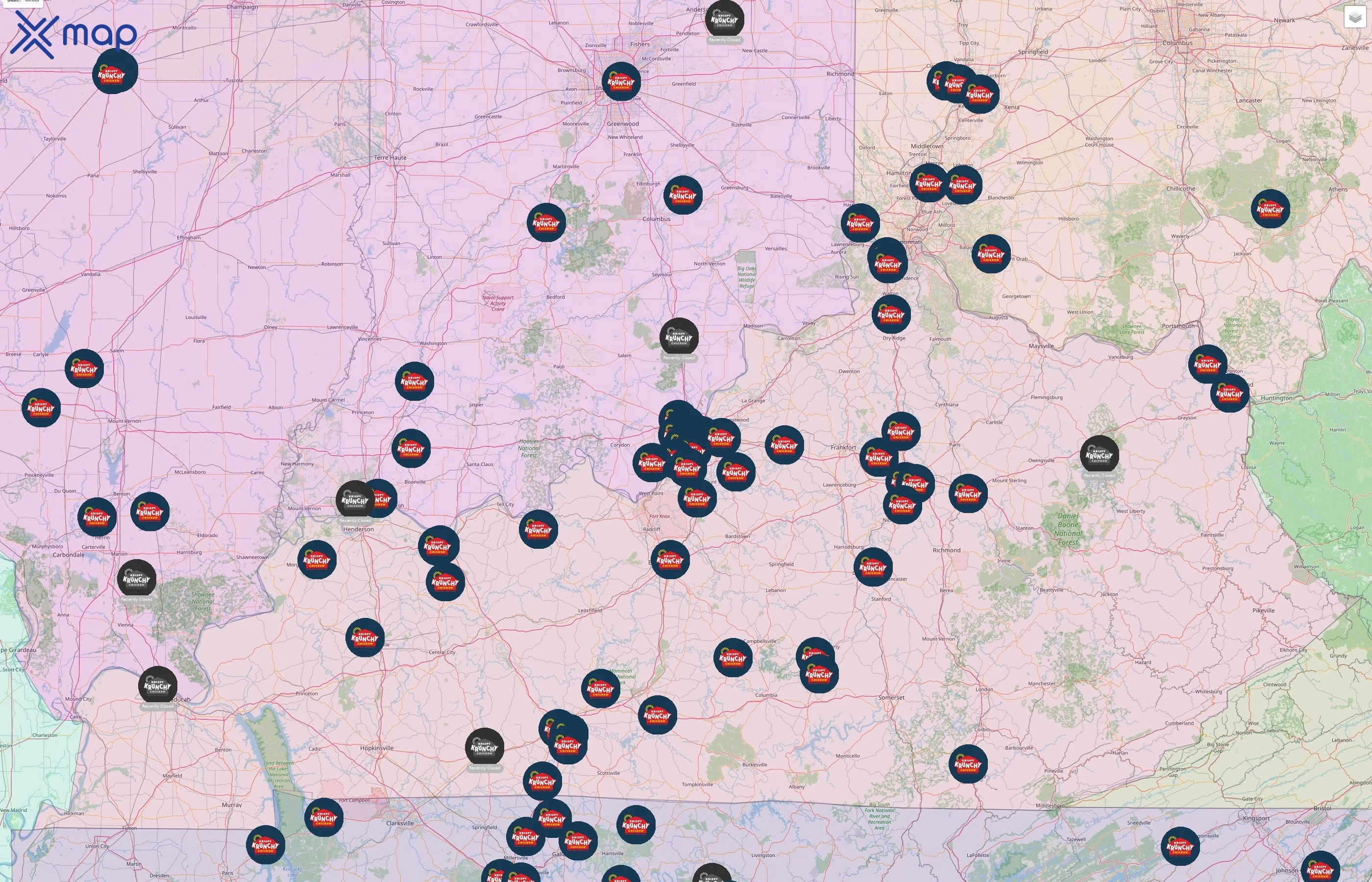 Krispy Krunchy Chicken street hotspots