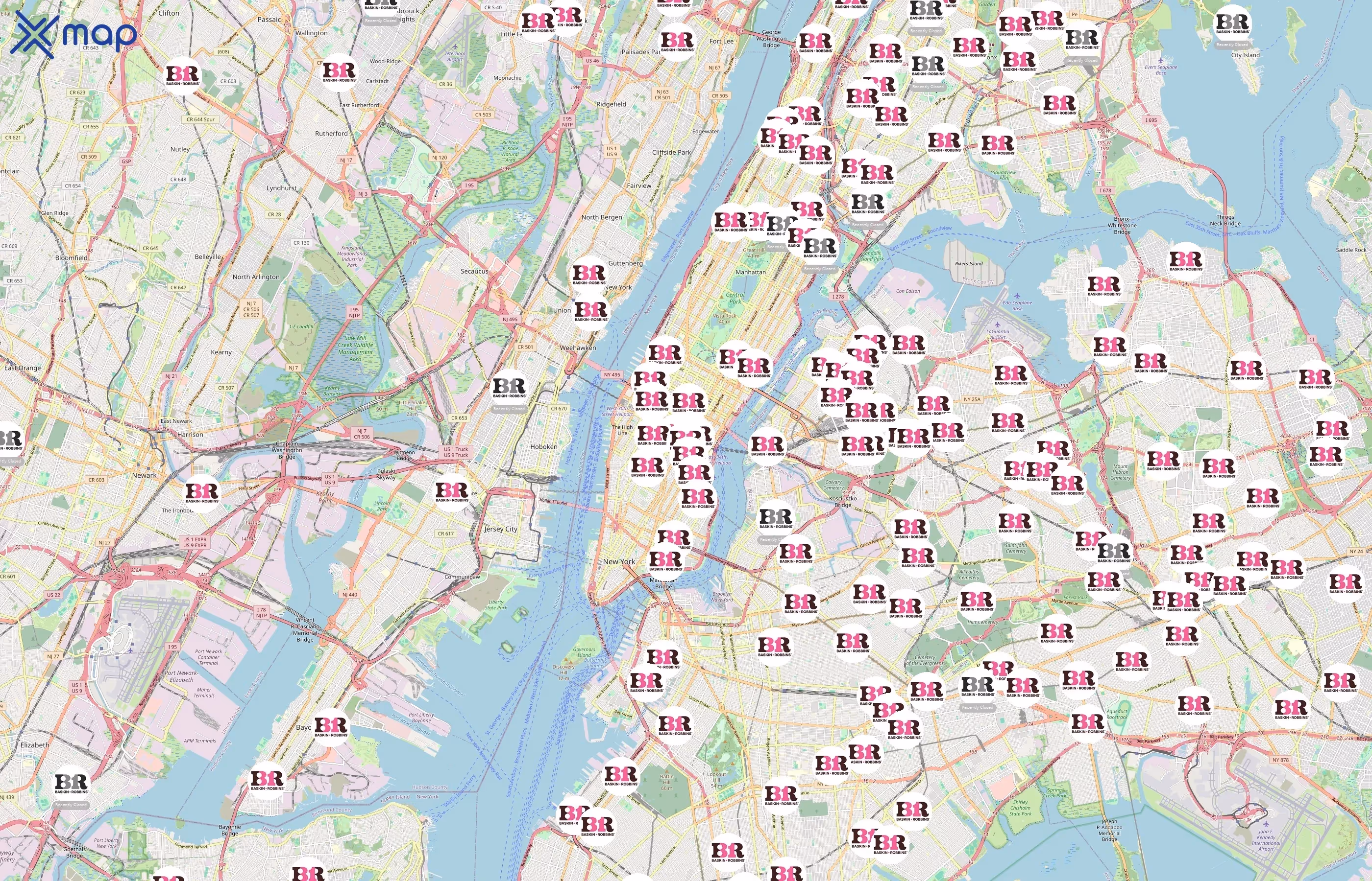 Baskin-Robbins area coverage