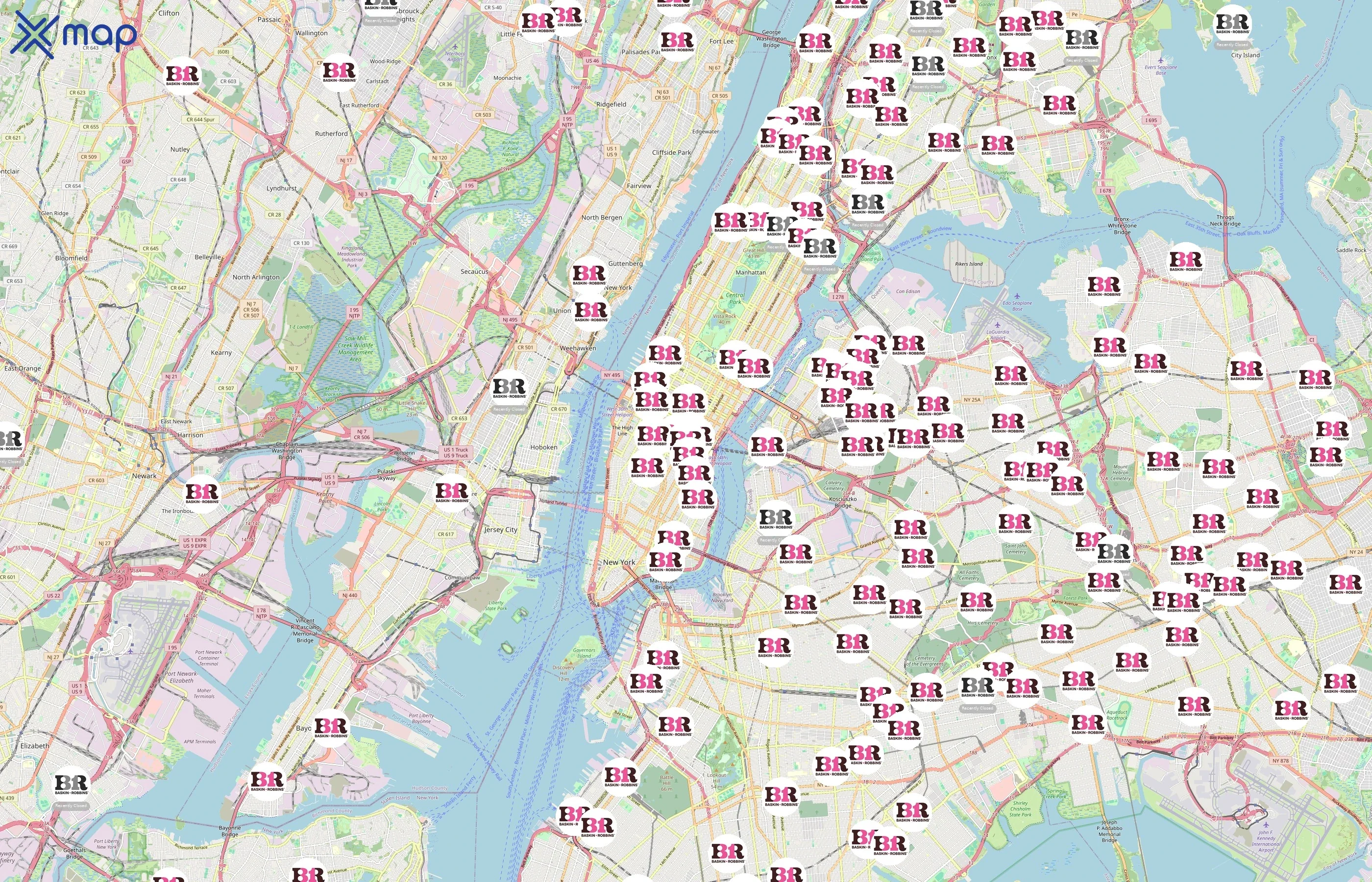 Baskin-Robbins area coverage