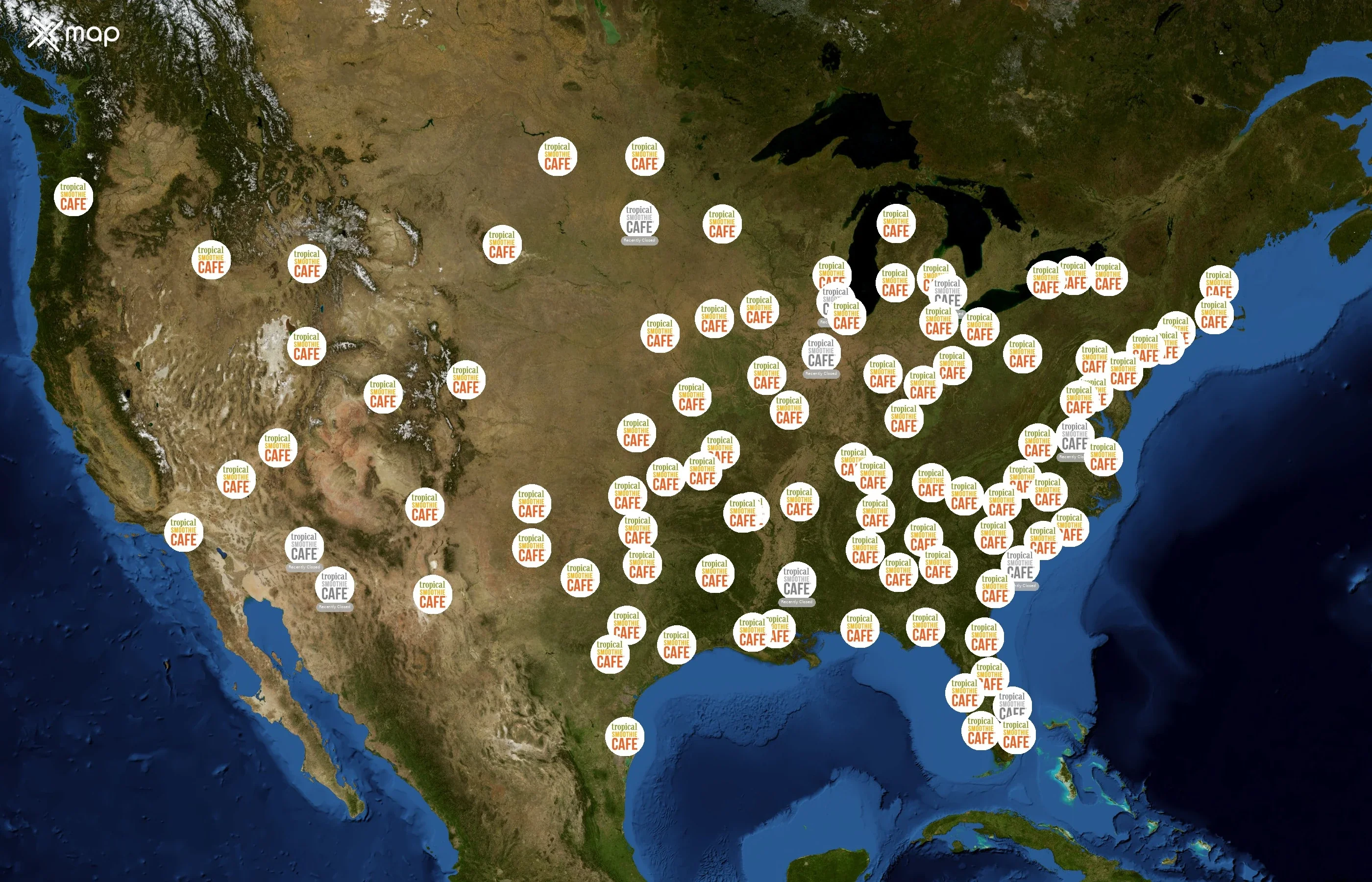 Tropical Smoothie Cafe state distribution